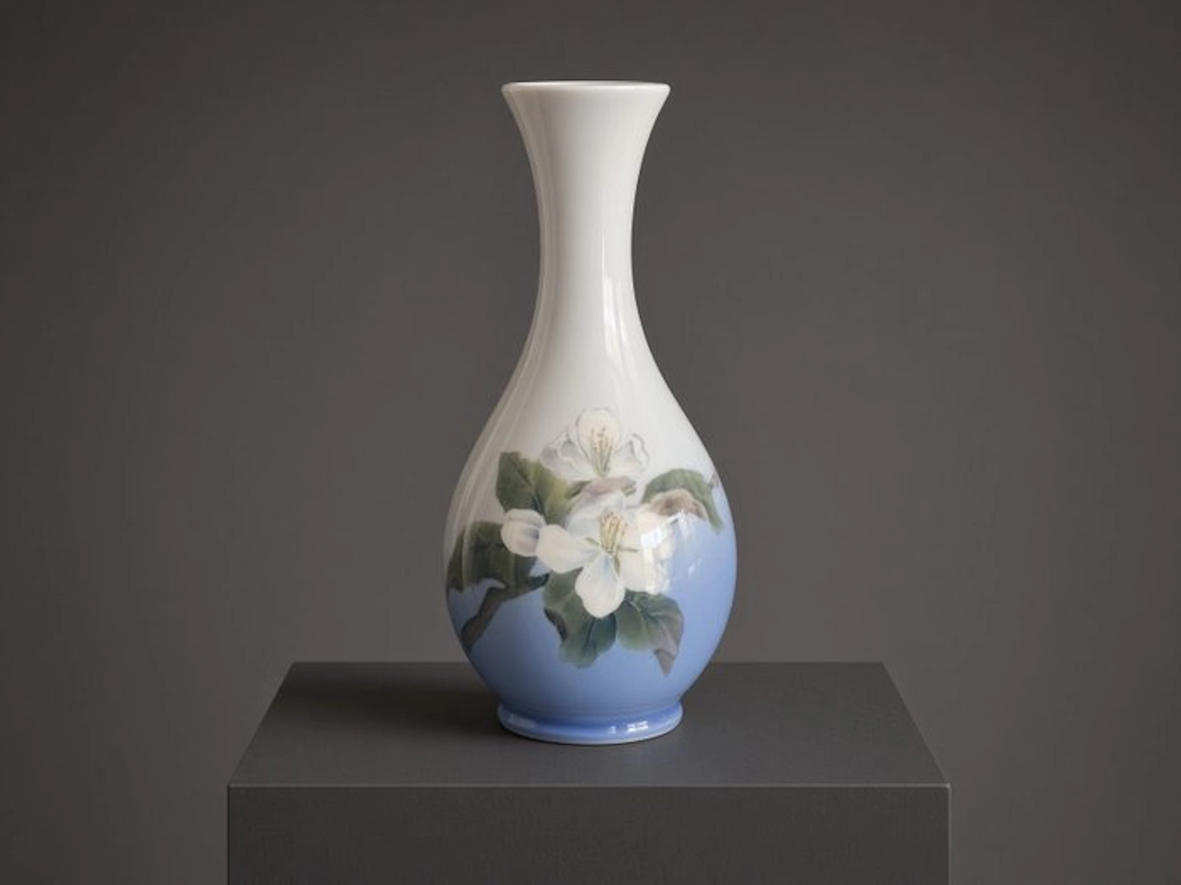 Vase - A Royal Copenhagen Porcelain "Apple Blossom" Baluster Vase