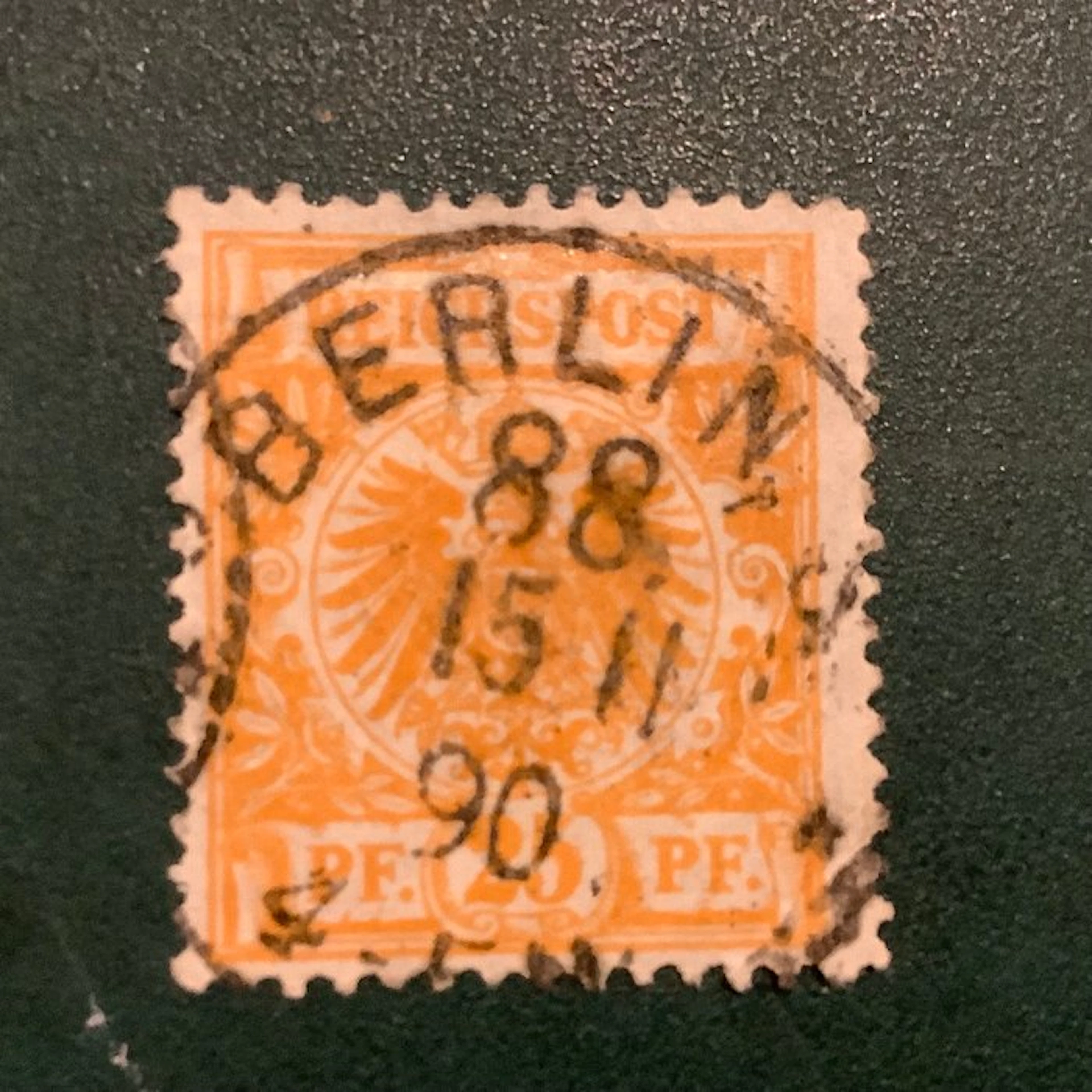 German Empire 1889 - 25 Pf Adelaar on very thin paper