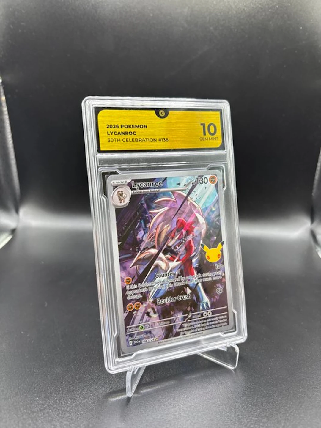 Pokémon - 1 Graded card - Lycanroc 138 30TH Anniversary Full art - GG 10