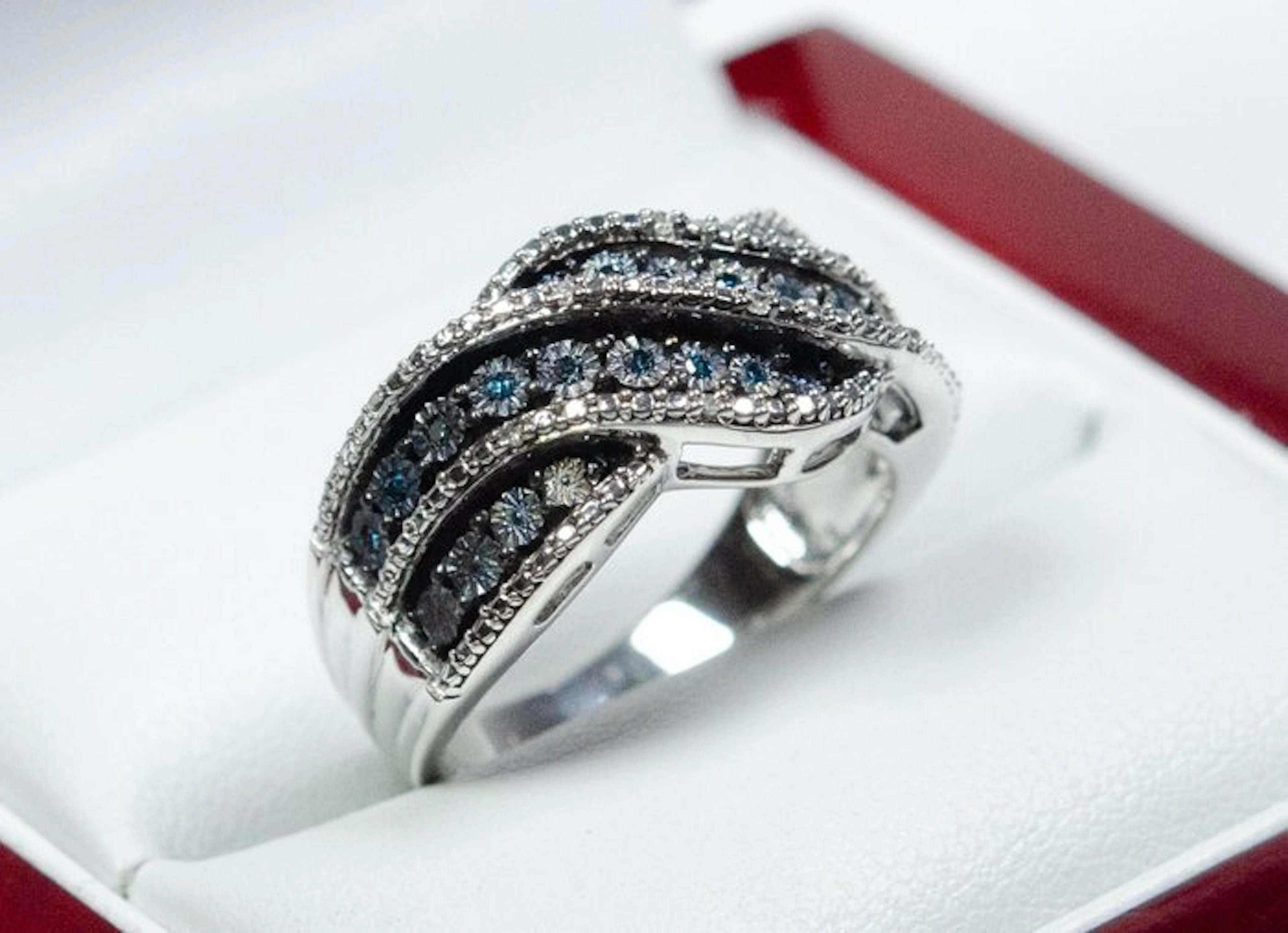 No reserve price - Ring - 925 silver - 0.15 ct diamonds