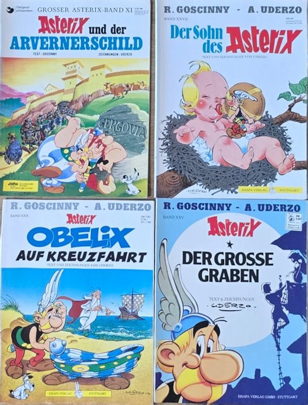 Asterix - 4 Vintage German Comic Books - 4 Comic collection - 1983/1996
