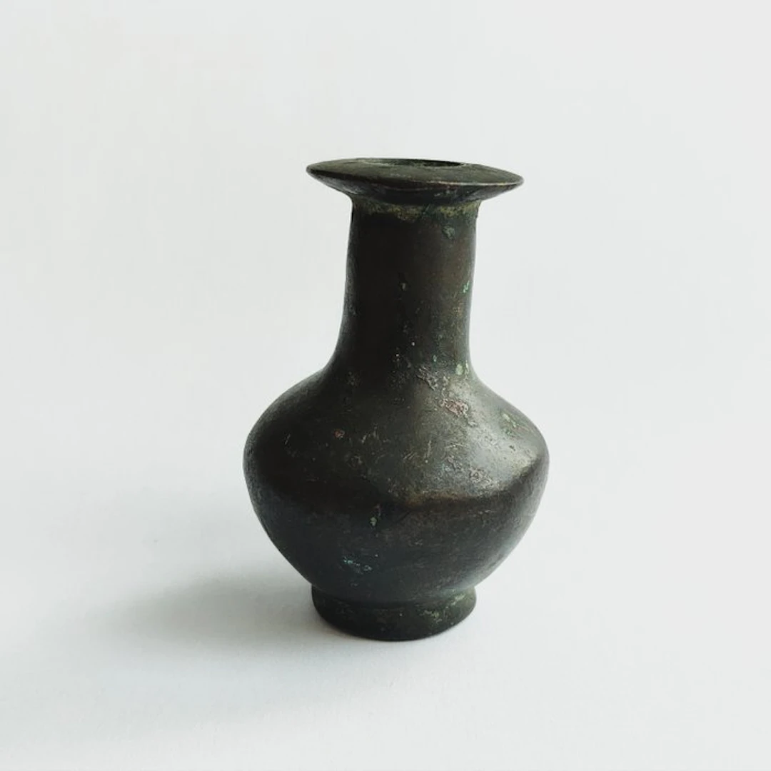Ancient Western Asiatic Bronze Kohl Holder Flask - 65 mm