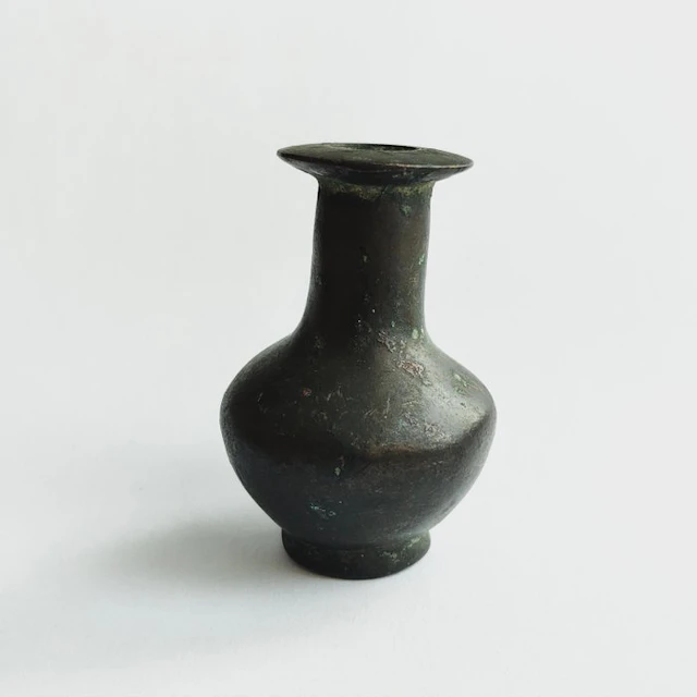 Ancient Western Asiatic Bronze Kohl Holder Flask - 65 mm