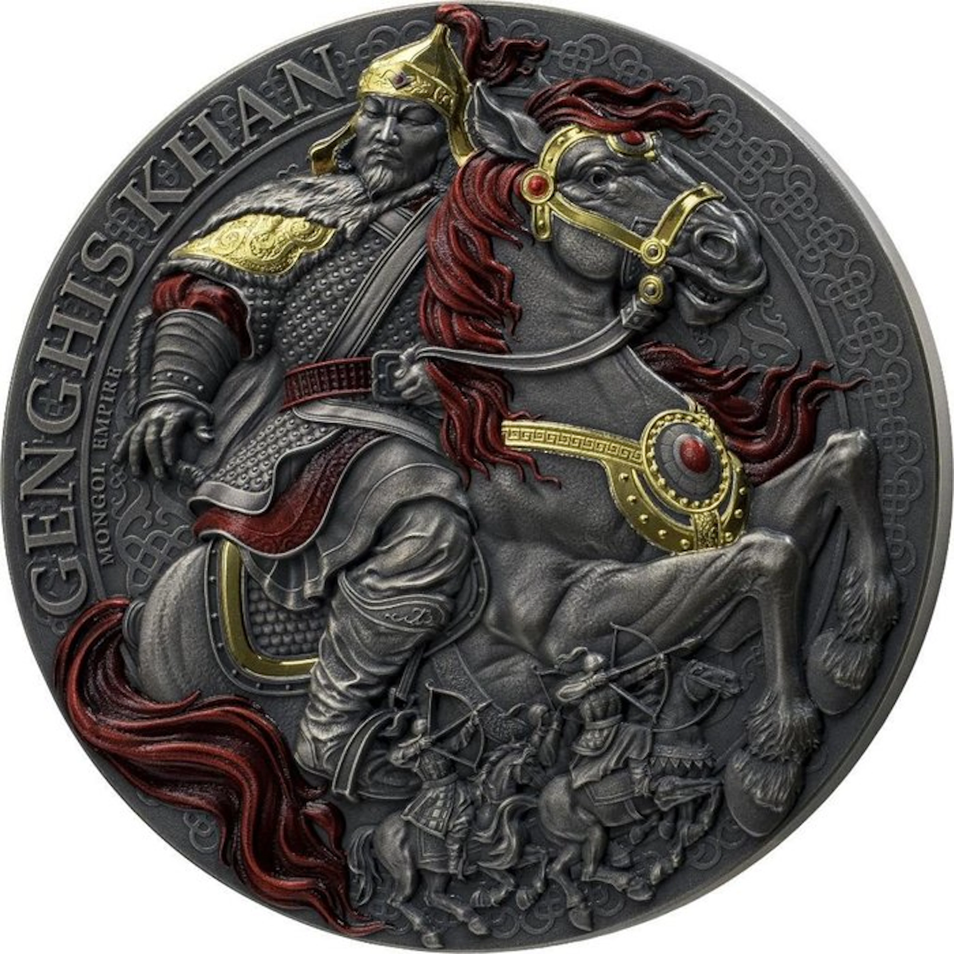Cameroon. 5000 Francs 2026 Genghis Khan Great Commanders 5 Oz, (.999)