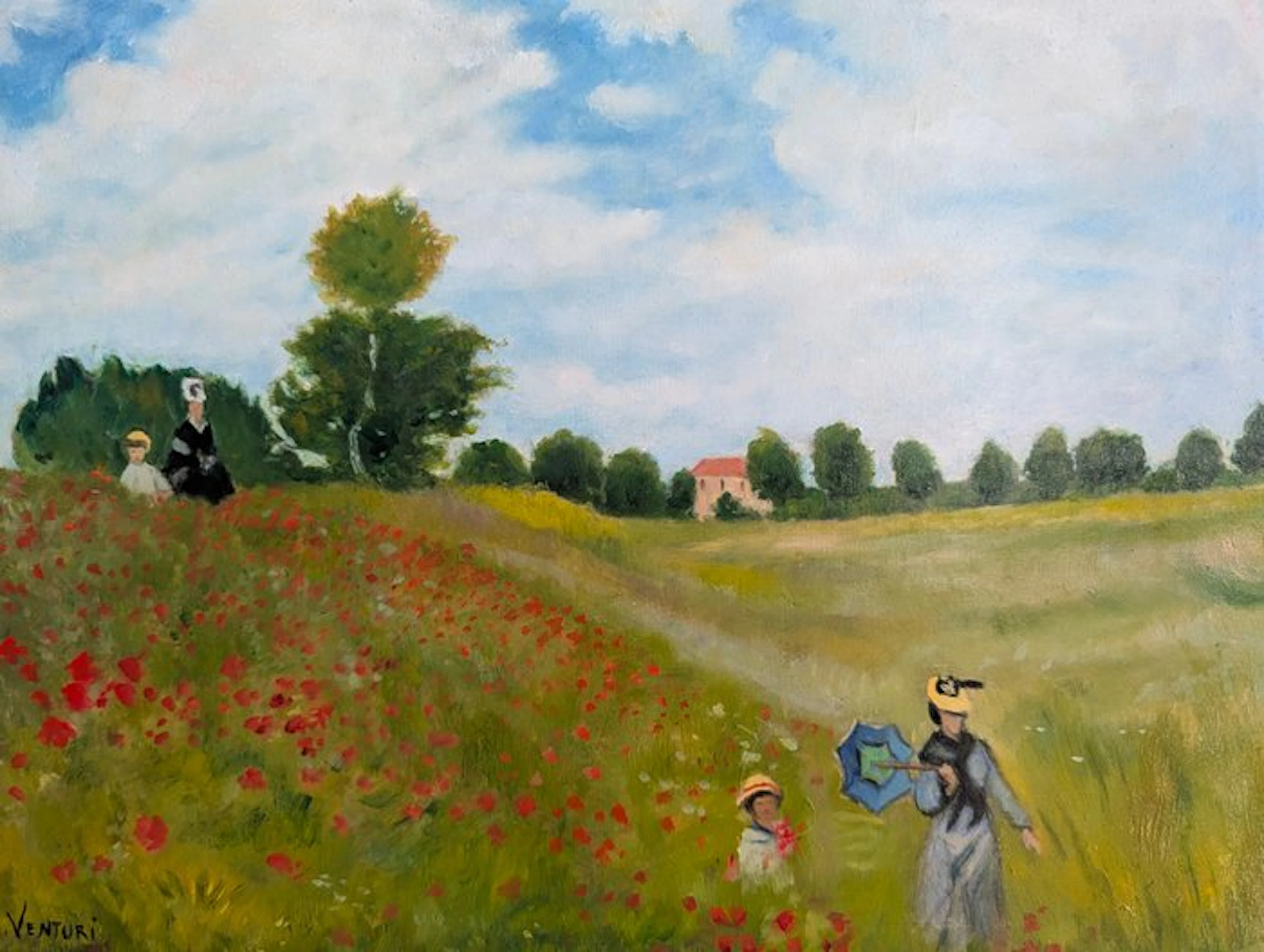 Luca Venturi (XX-XXI) - Campo di papaveri - omaggio a Monet