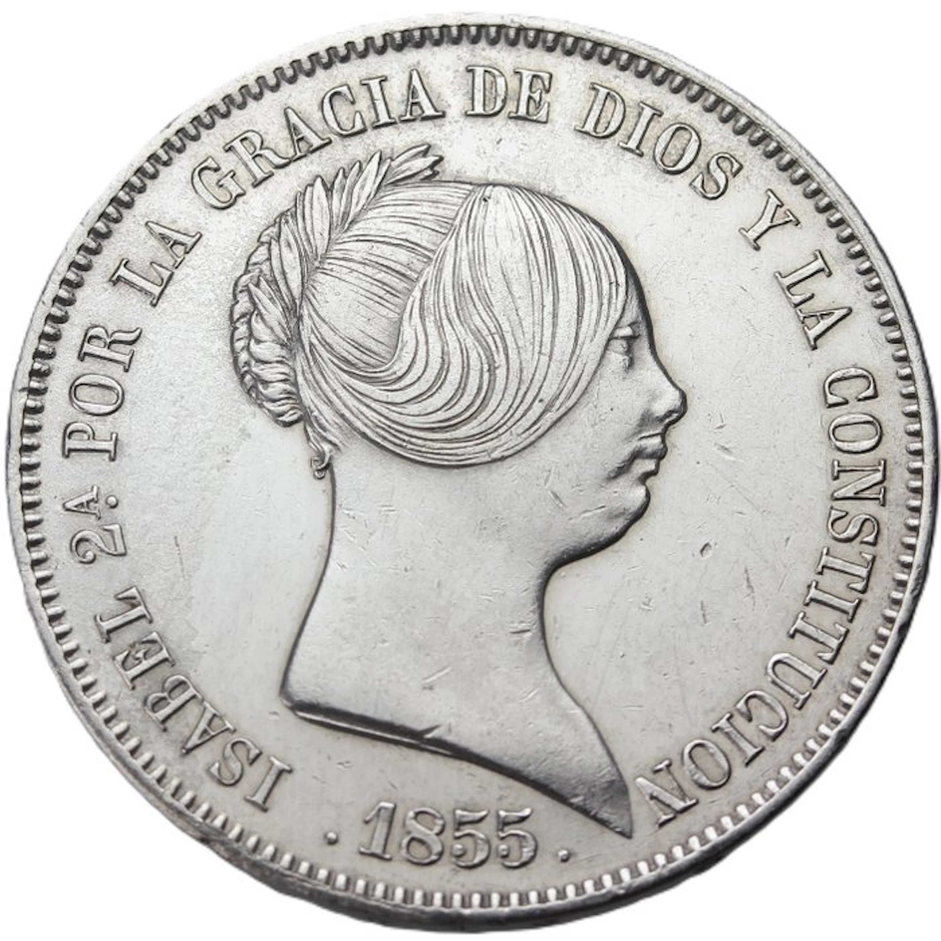 Spain. Isabel II. 20 Reales 1855 Madrid