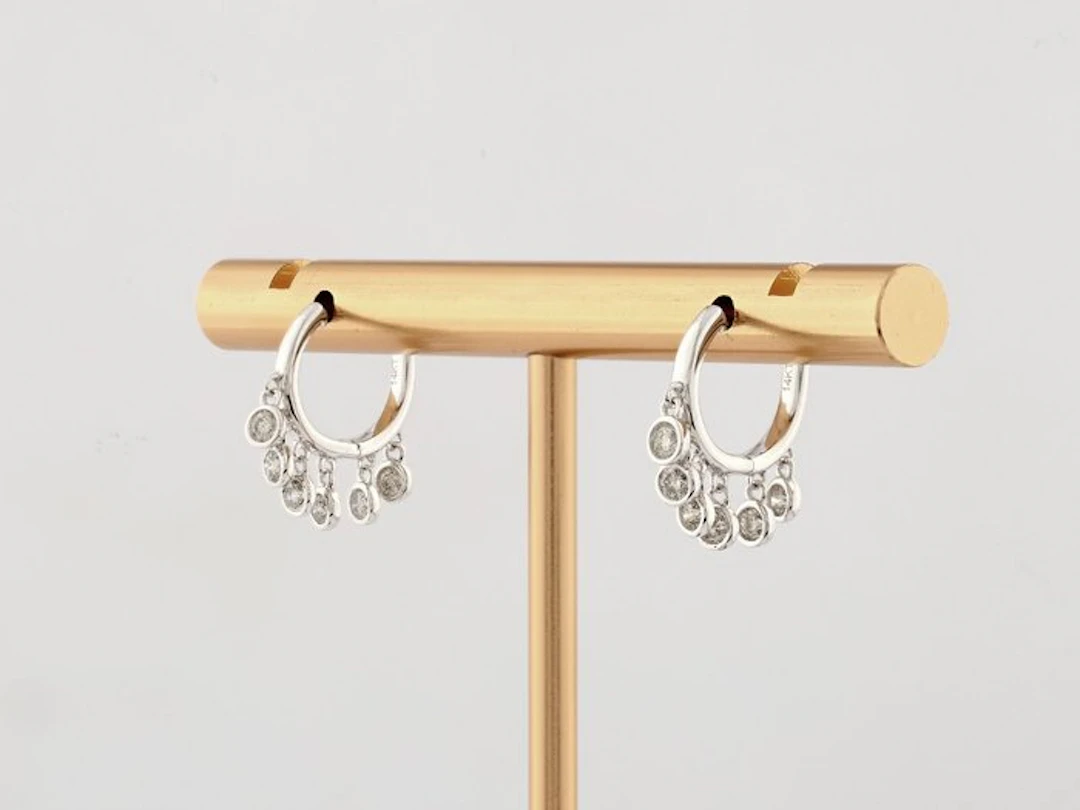Earrings - 14 kt. White gold - 0.35ct. tw. Diamond (Natural)