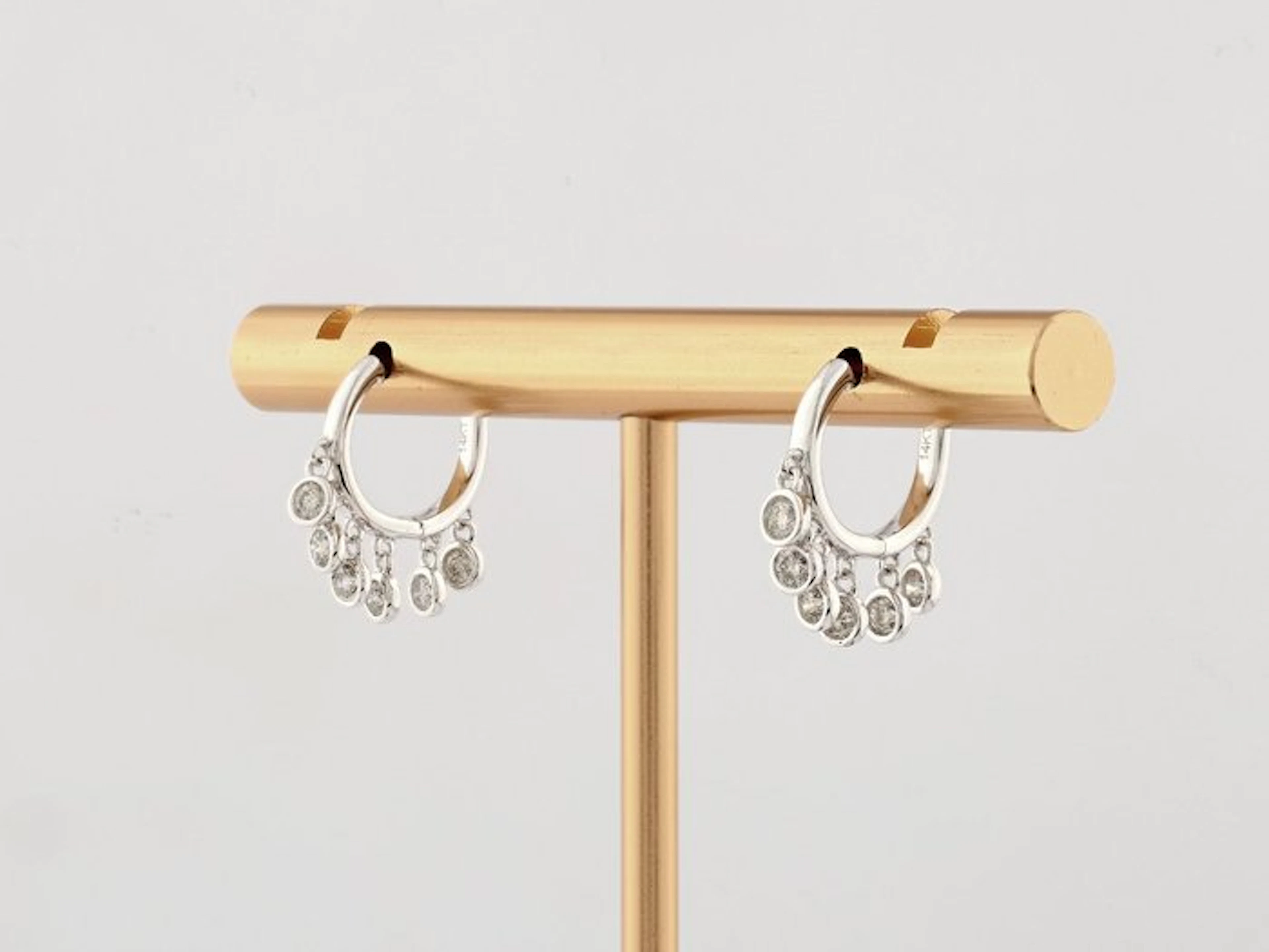 Earrings - 14 kt. White gold - 0.35ct. tw. Diamond (Natural)