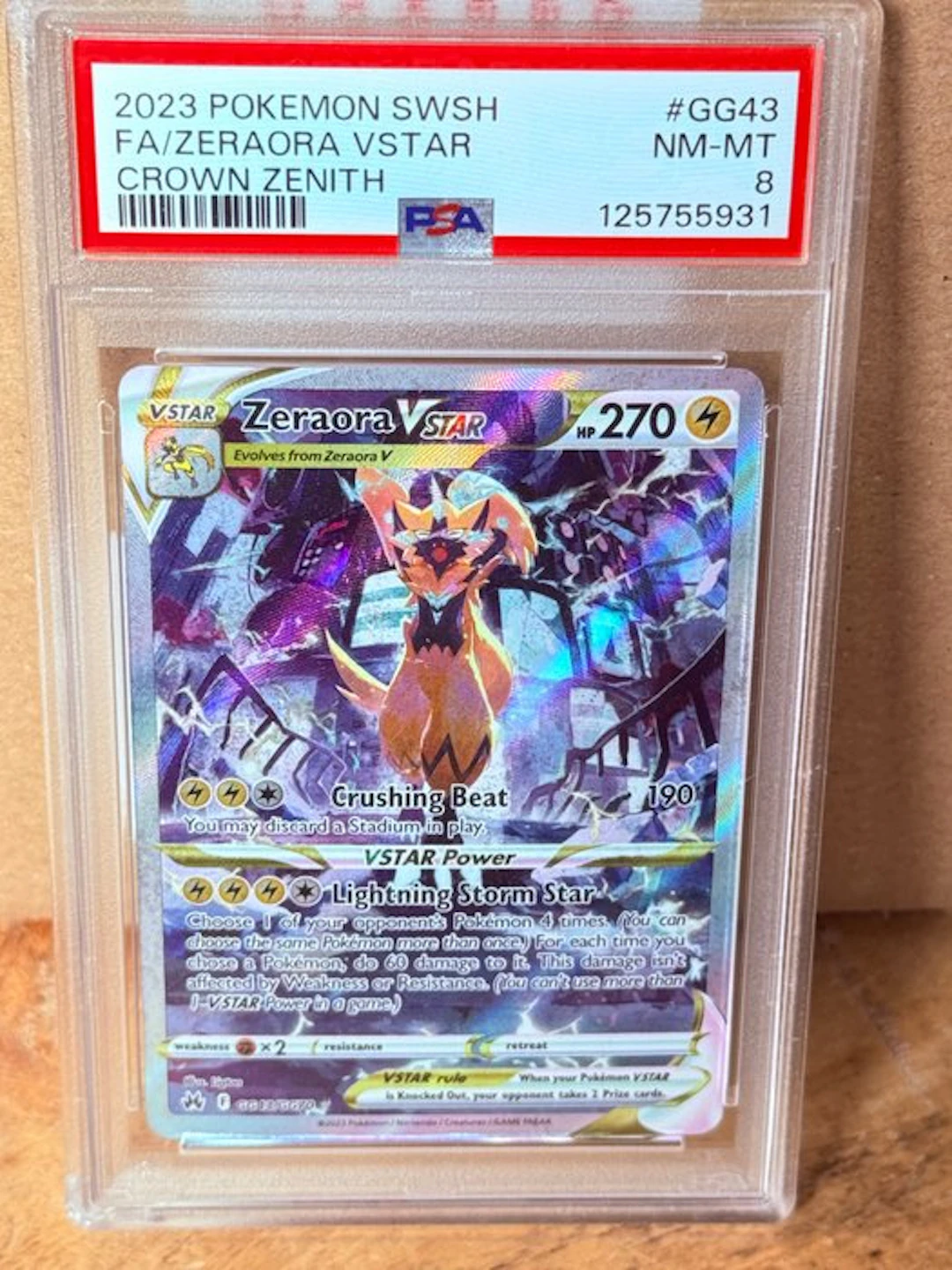 Pokémon - 1 Graded card - Zeraora GG43 Foil, Full art - PSA 8 - Sword & Shield