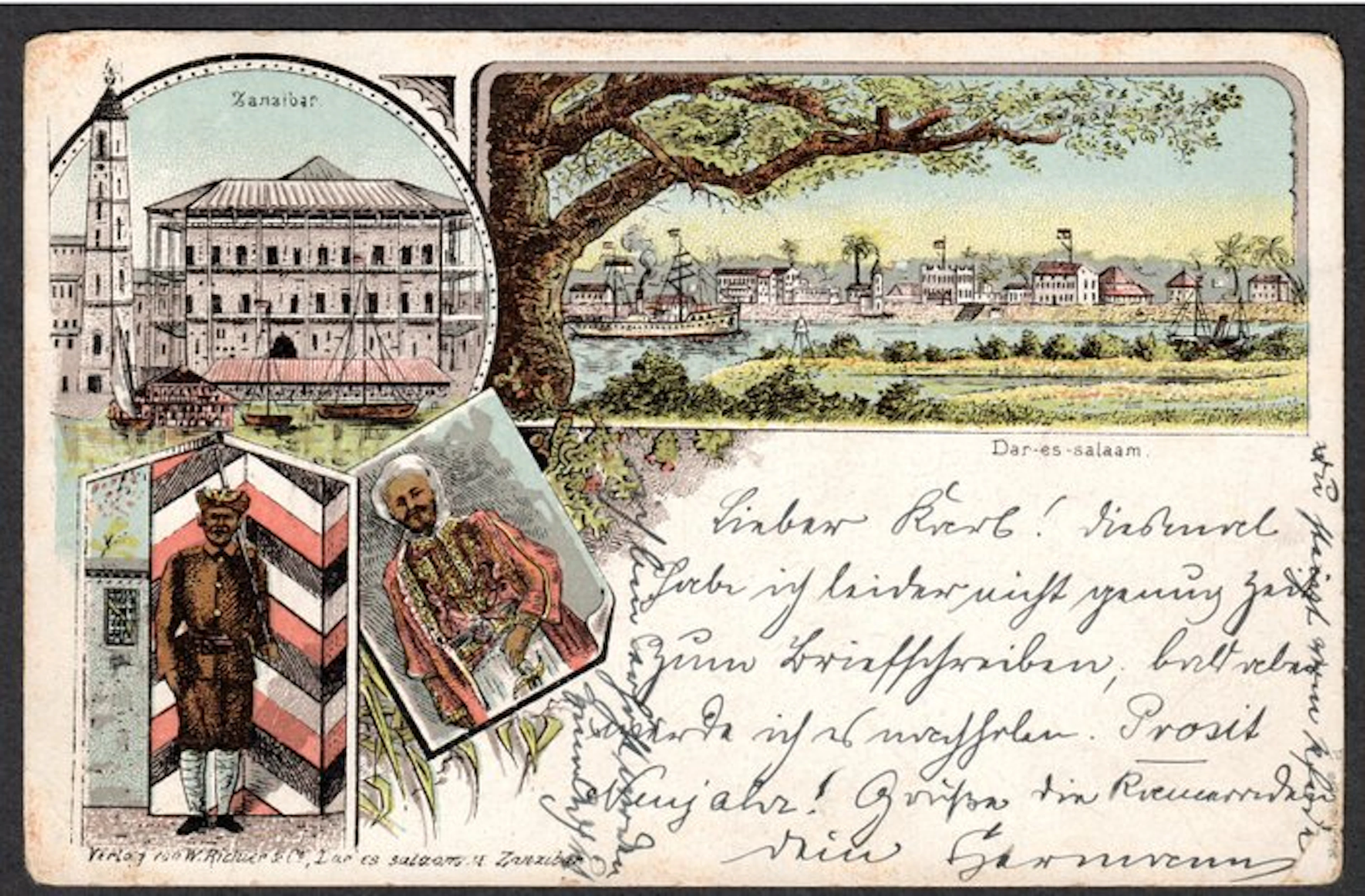 German Colonies - East Africa 1896/1899 - DOA rare color...