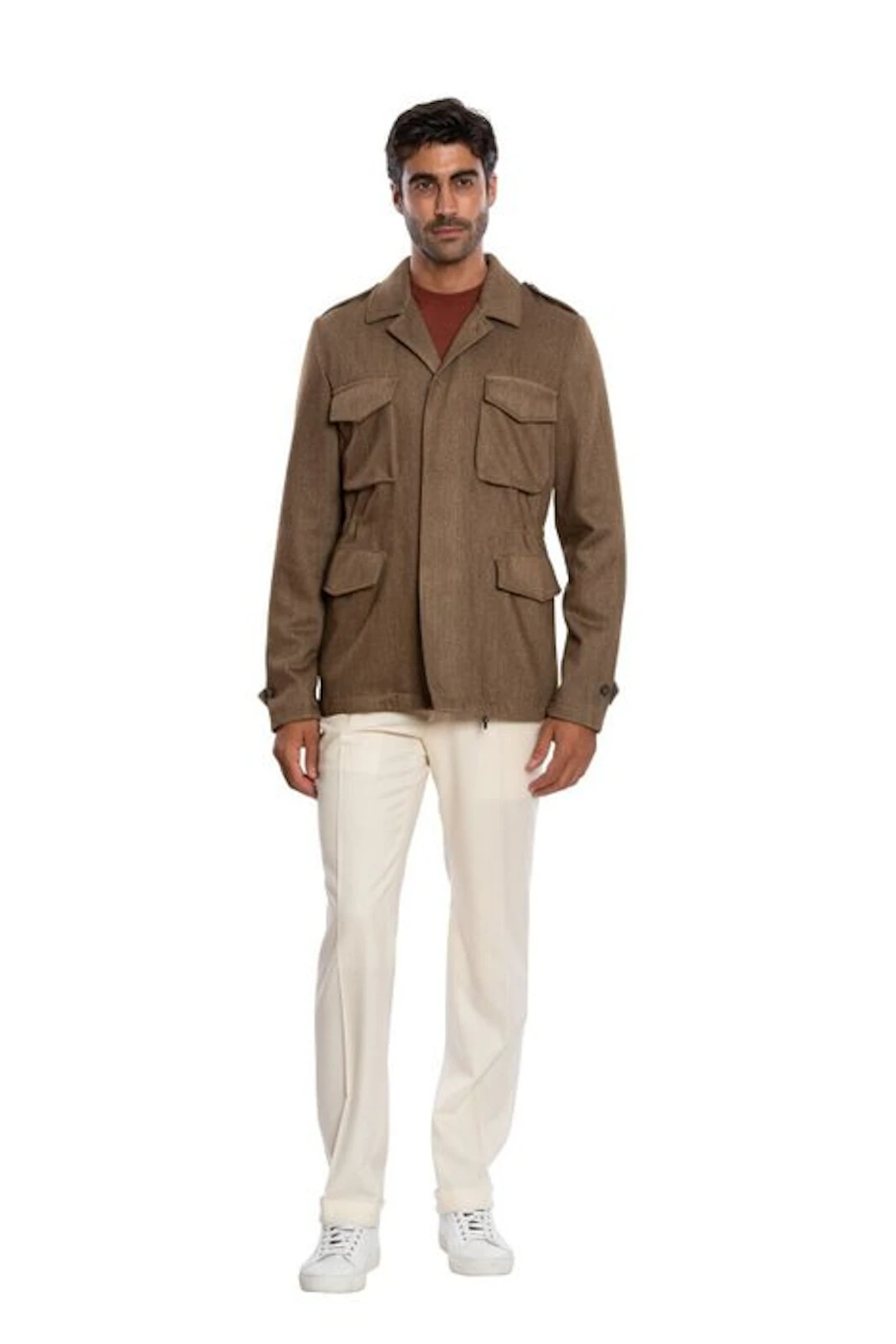 BOGLIOLI MILANO - 50 IT - Brown Tweed Field Jacket Coat...