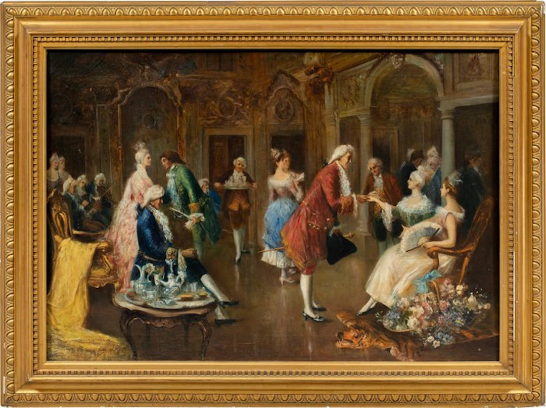 Italian school (XIX) - The reception in the palace - XL format