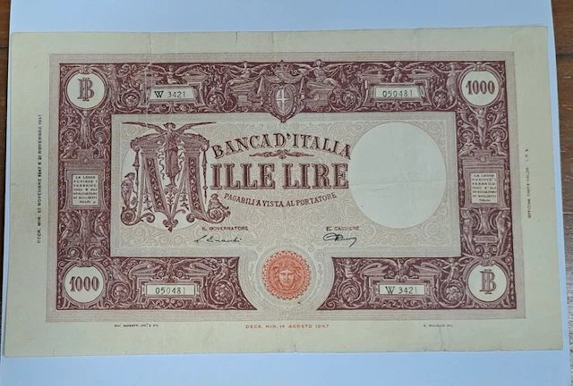 Italy. - 1000 Lire - 1947 - BI 52A (No reserve price)