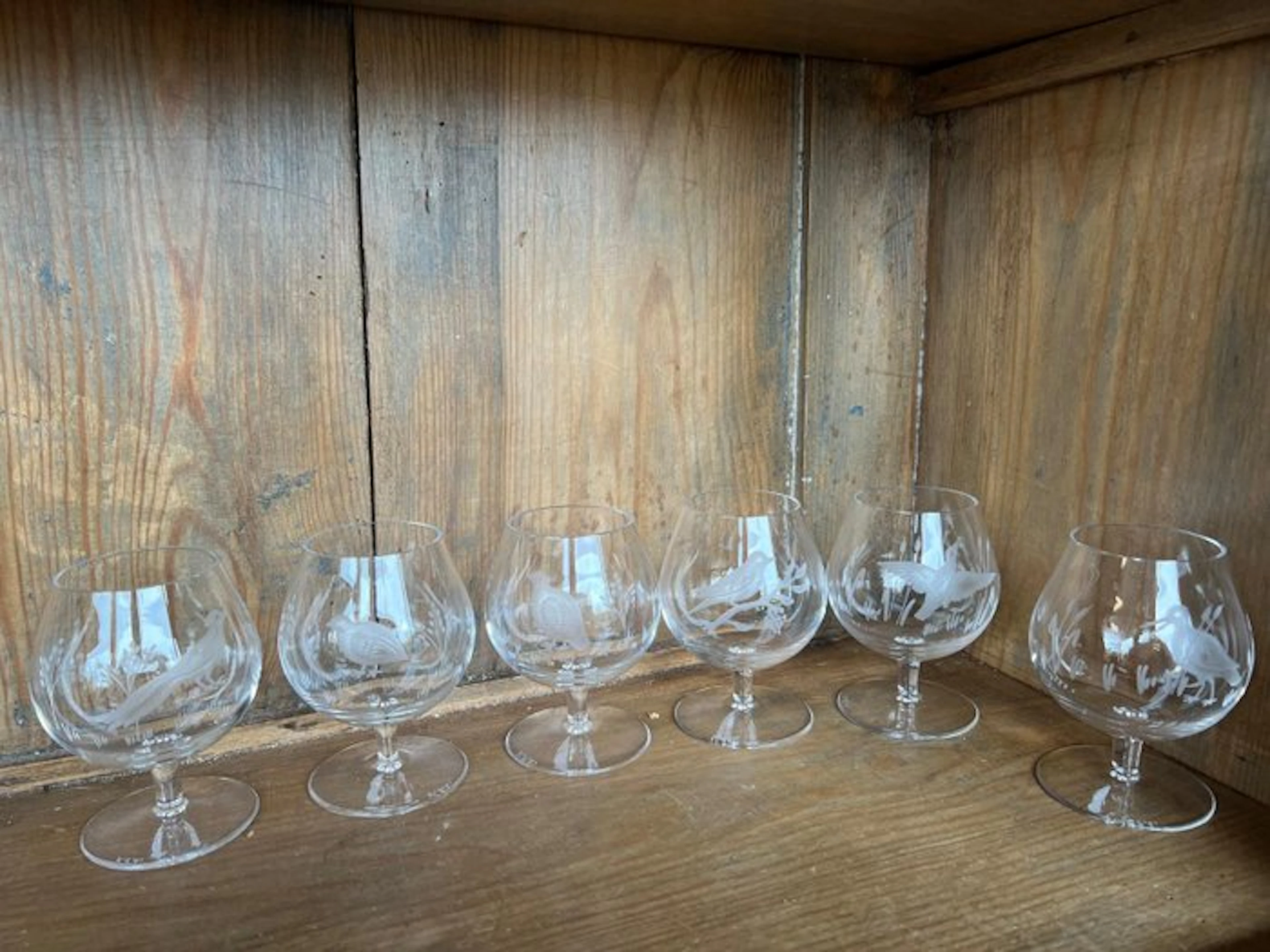 Wine glass (6) - Glass - Val Saint Lambert