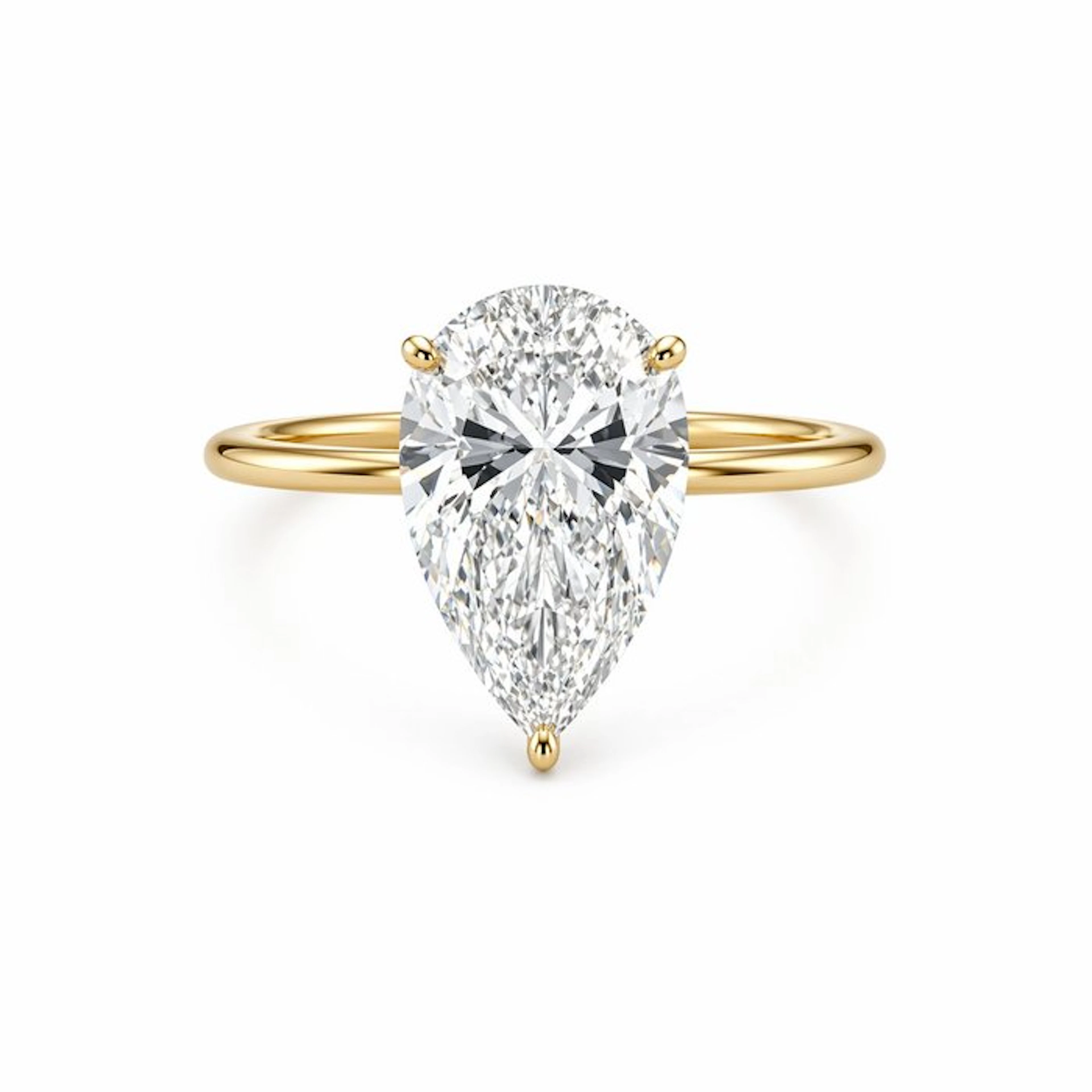 No reserve price - Ring - 14 kt. Yellow gold - 3.00ct. tw. Diamond (Lab-grown)