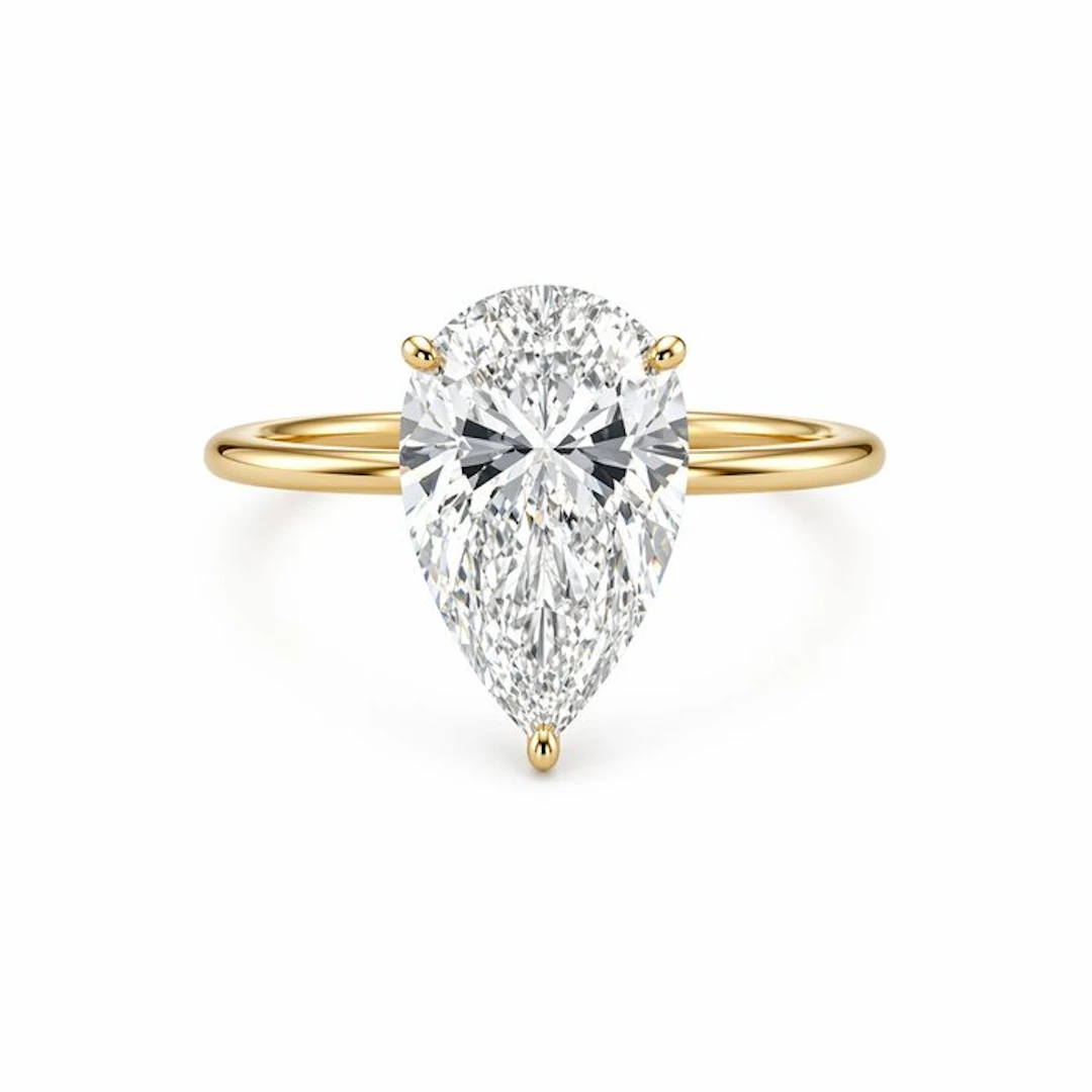 No reserve price - Ring - 14 kt. Yellow gold - 3.00ct. tw. Diamond (Lab-grown)