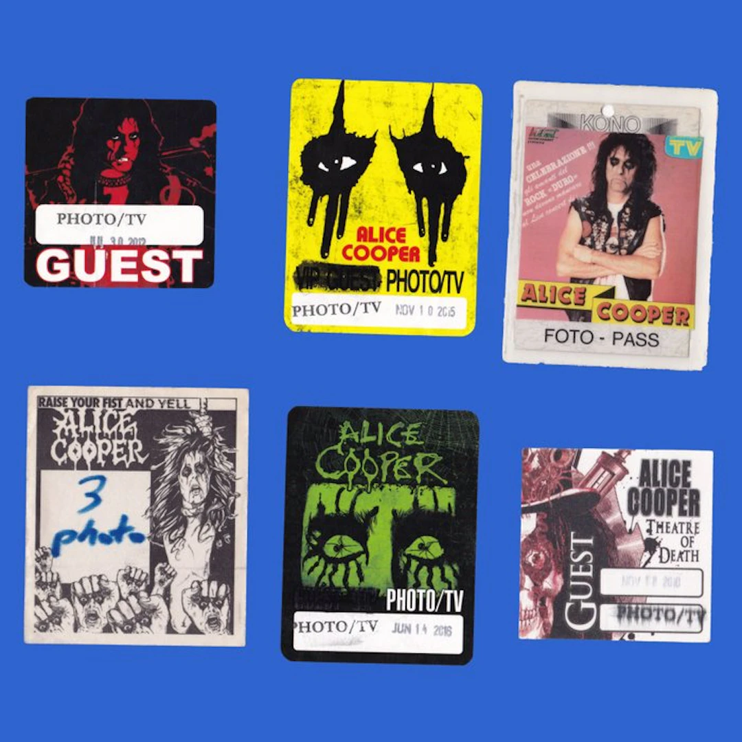 Alice Cooper - Backstage pass, Lot of 6 - Italy Photo Press