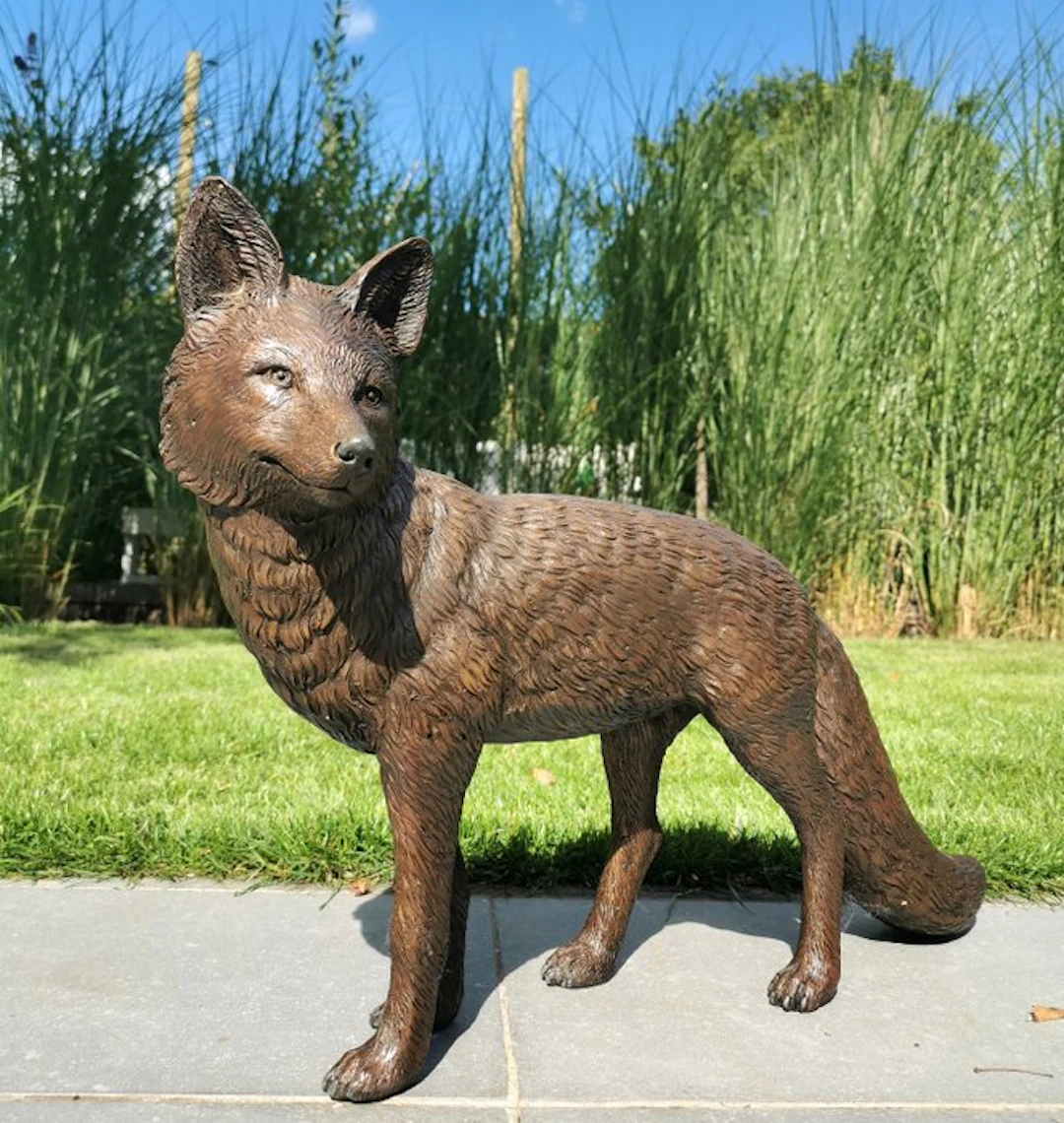 Statuette, Bronzen Vos - 38 cm - Bronze