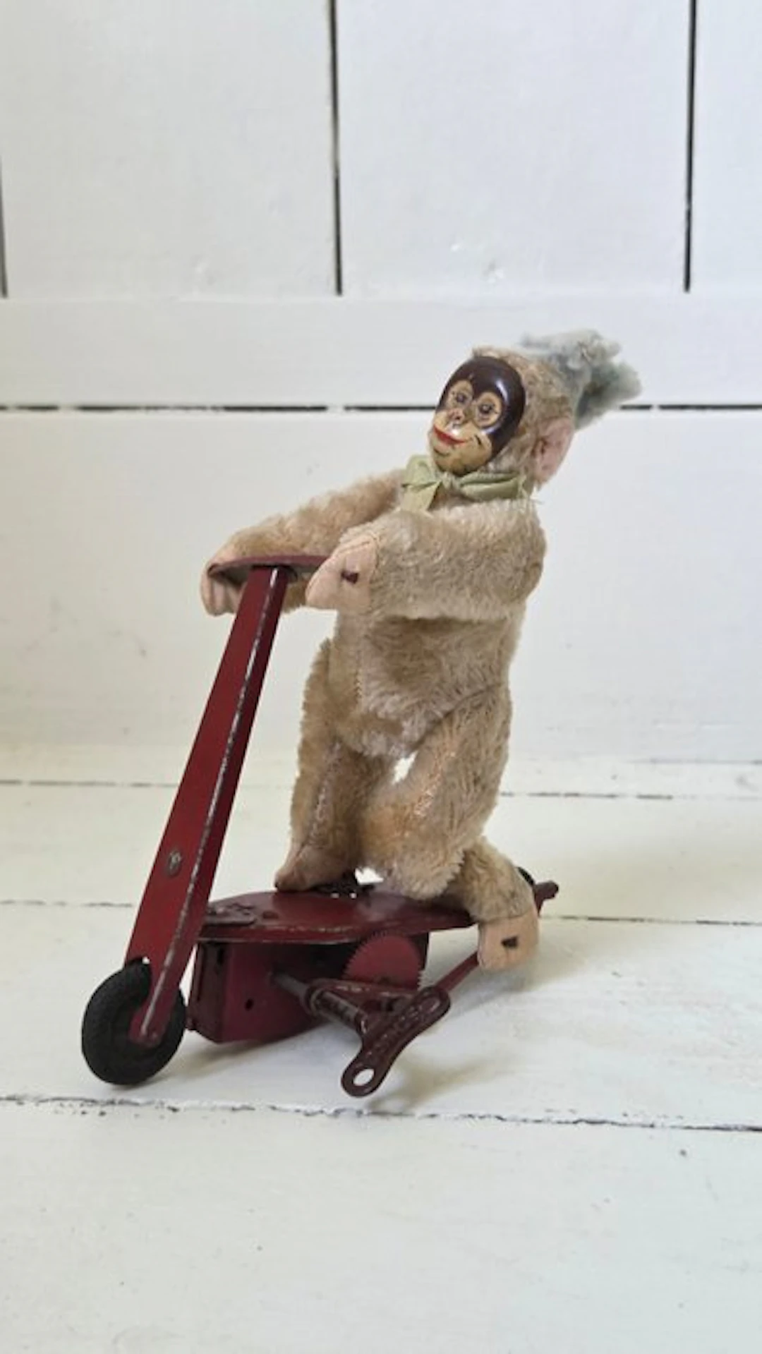 SFA - Tin toy - Old tin toy Monkey on scooter antique...