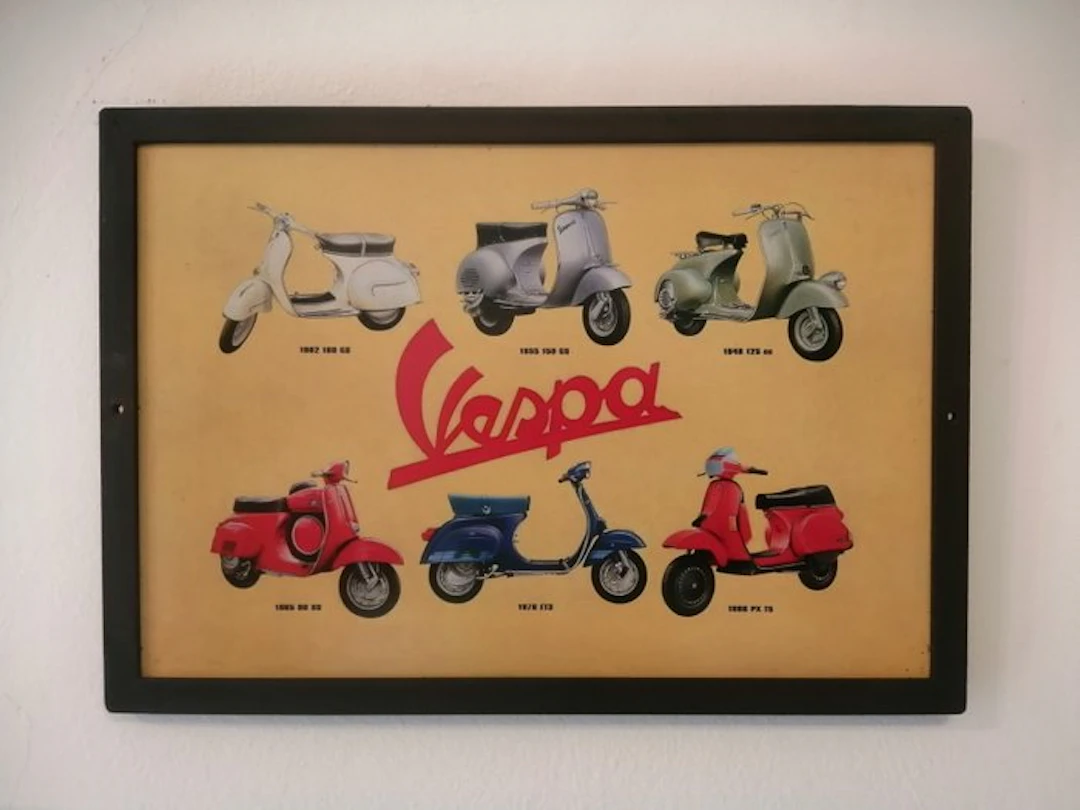Piaggio - Vespa advertising sign - Villemot - Advertising sign - 1970 - Metal