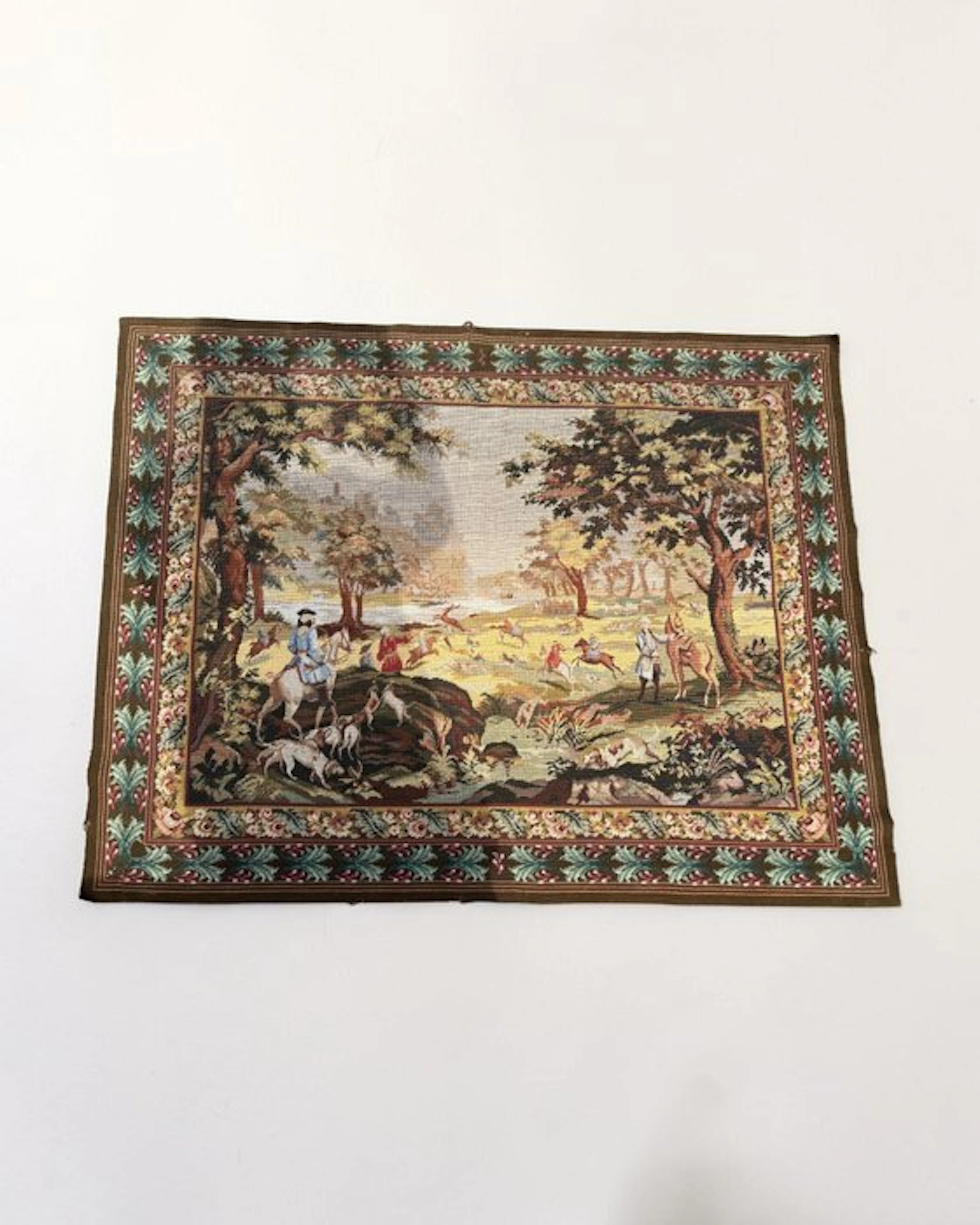 Tapestry - 110 cm - 145 cm - Scene of hunting on horse