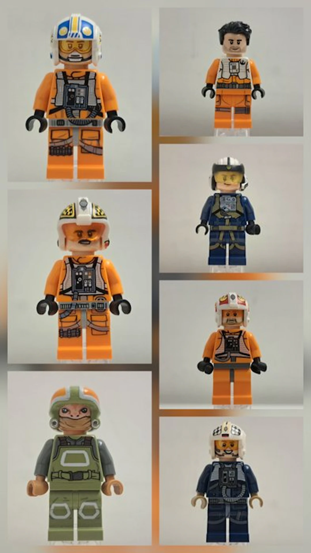 LEGO Minifigure - Star Wars - 7x Rebel Pilot / crew