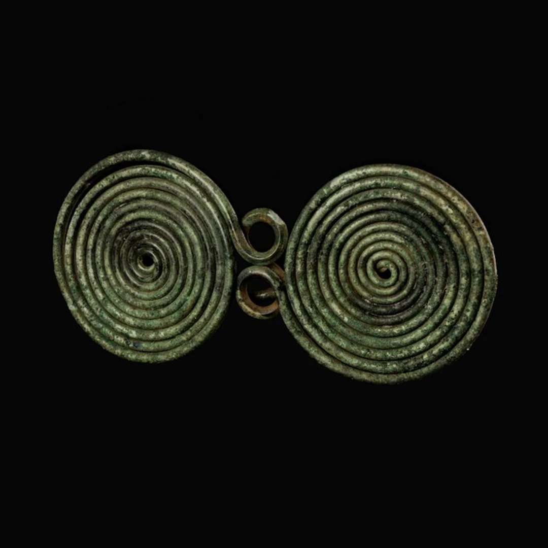 Bronze Age Double Spiral Brooch / Fibula - 10,8 cm