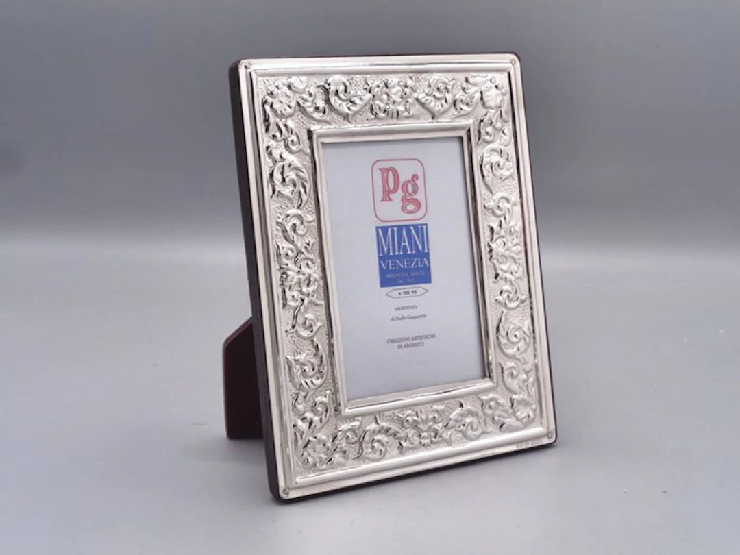 PG-Miani Argenteria - Picture frame - .925 silver - Leaves 6x9