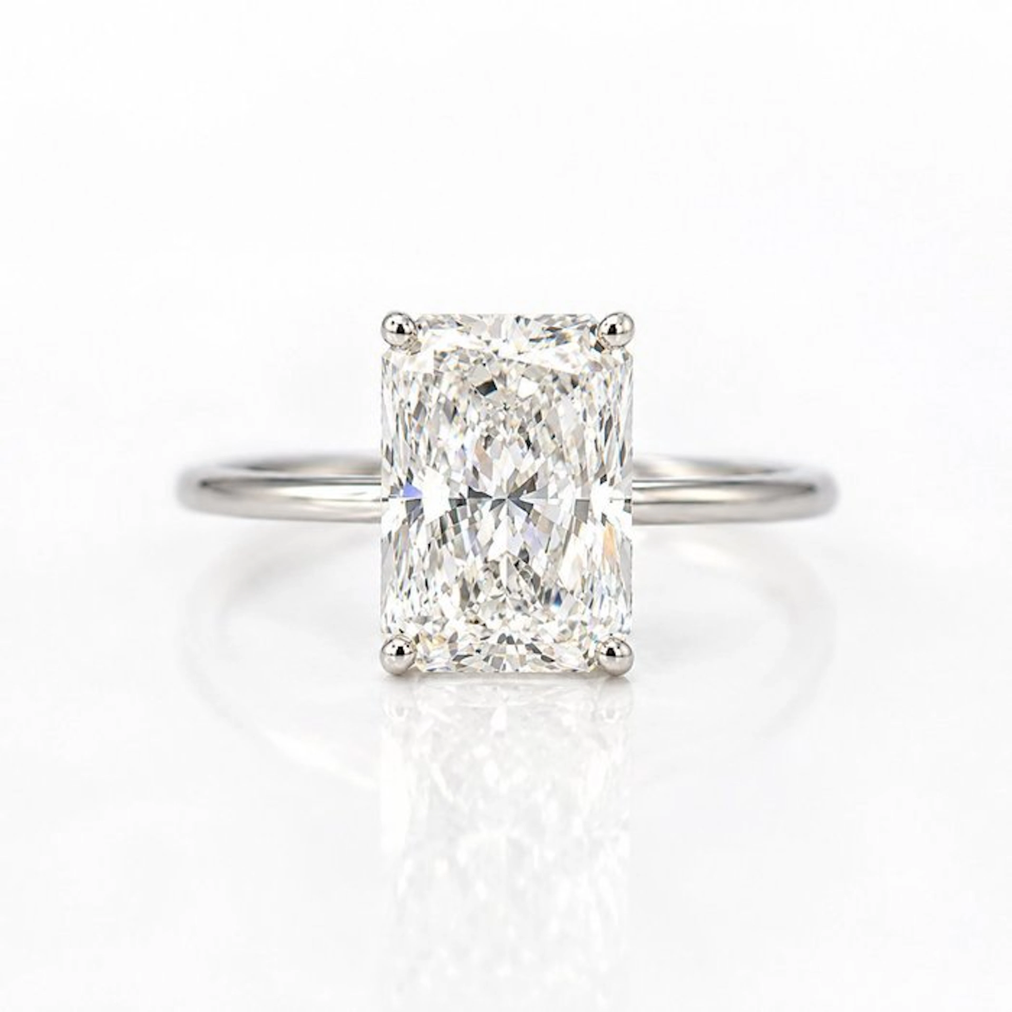 No reserve price - Ring - 14 kt. White gold - 4.08ct. tw. Diamond (Lab-grown)