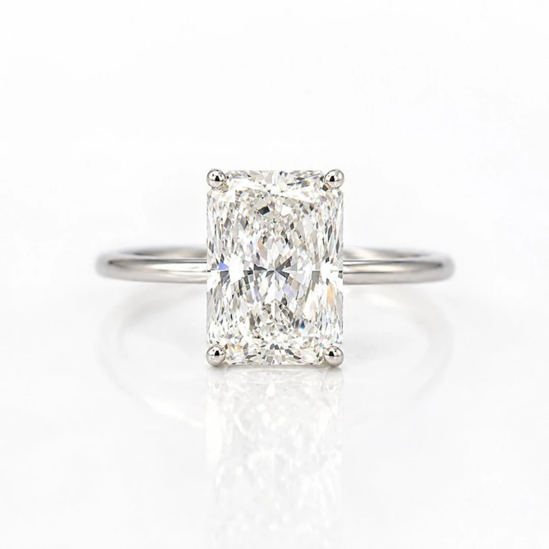 No reserve price - Ring - 14 kt. White gold - 5.03ct. tw. Diamond (Lab-grown)