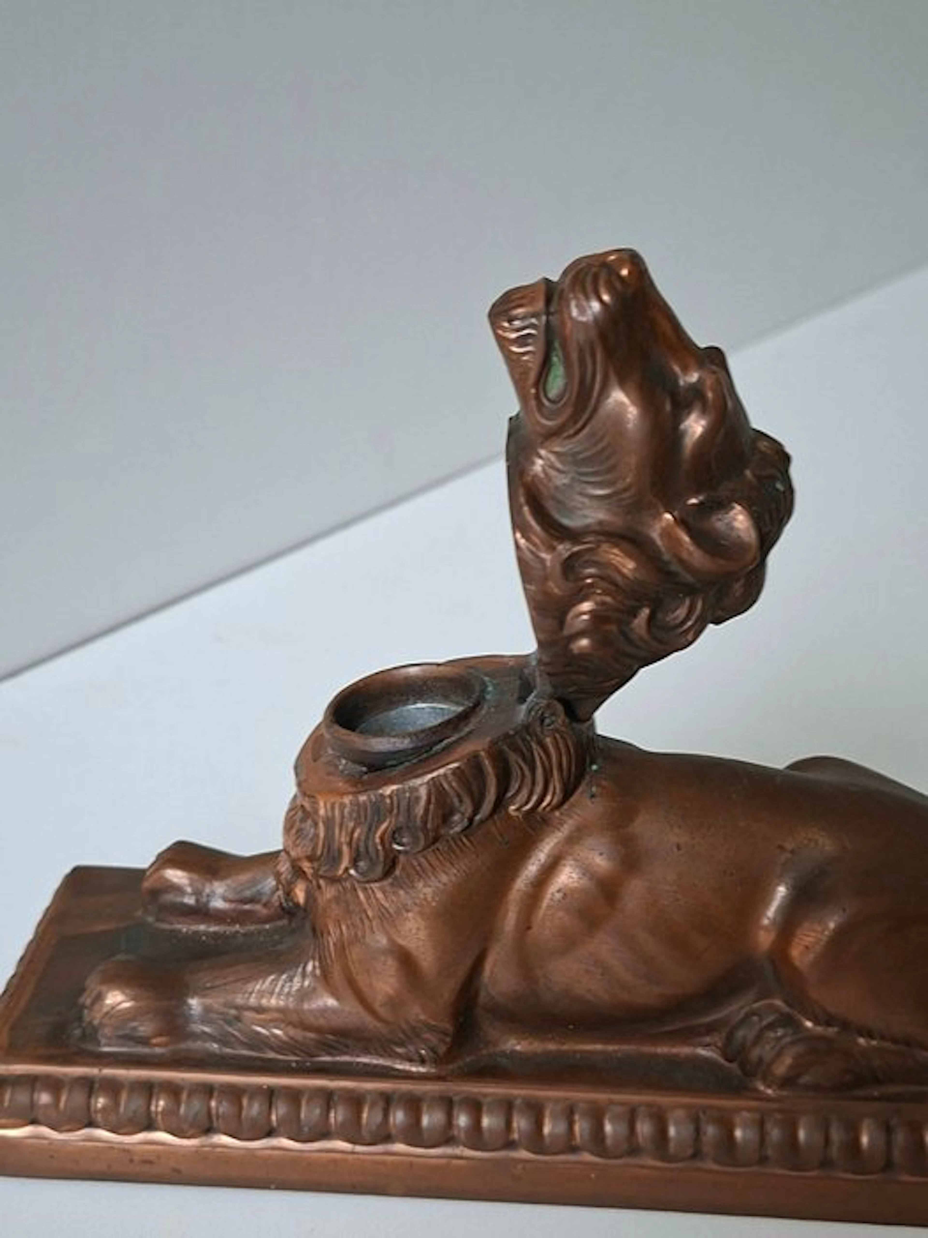 Inkwell - patinated metal