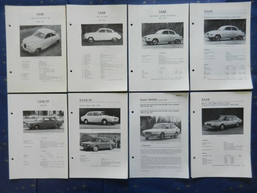 Documentation - Saab - 8 x Saab 1960-1987 Olyslager Autotechnishe Handboeken