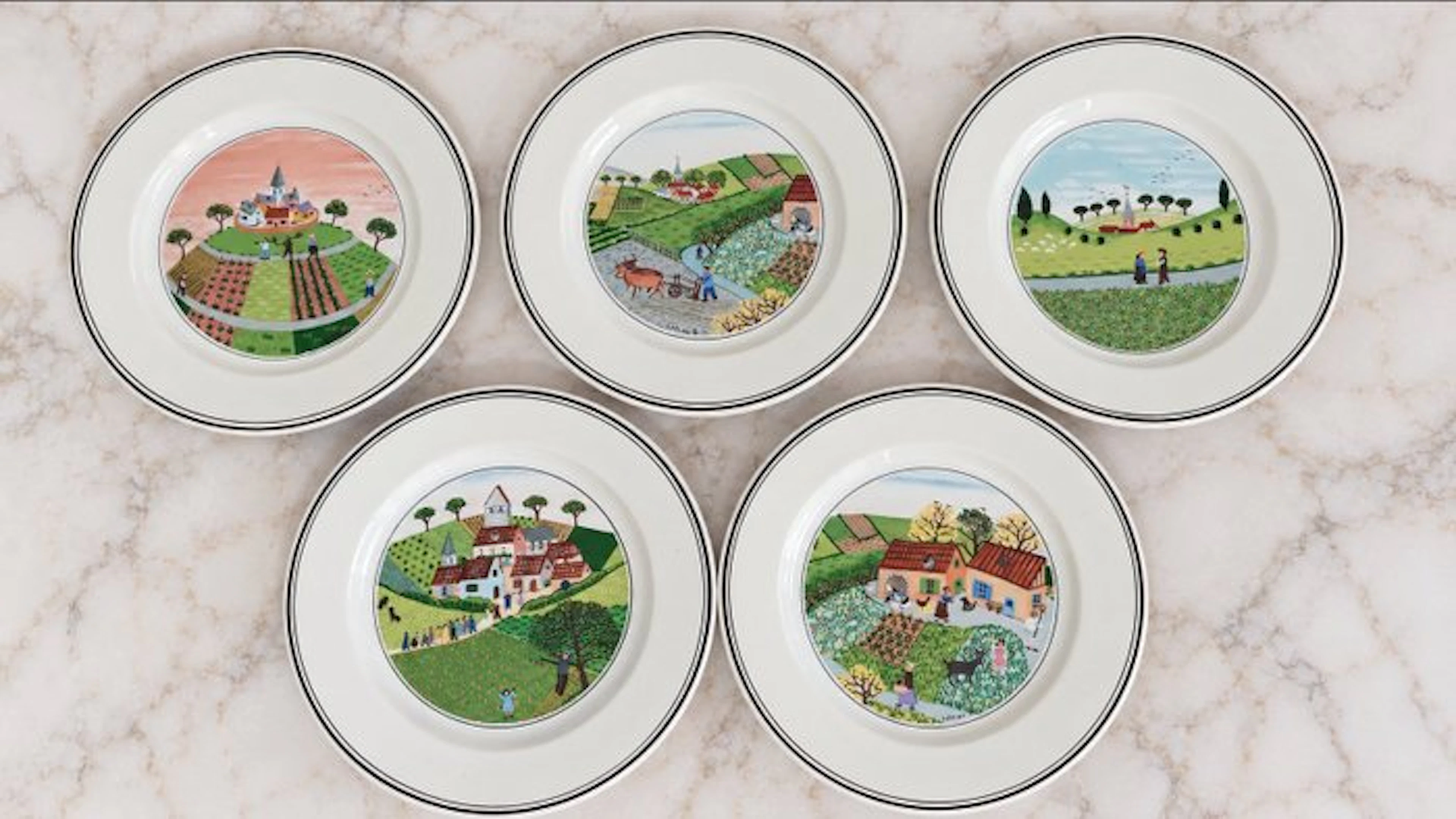 Villeroy & Boch - 5 Assiettes décoratives « Design Naïf »...