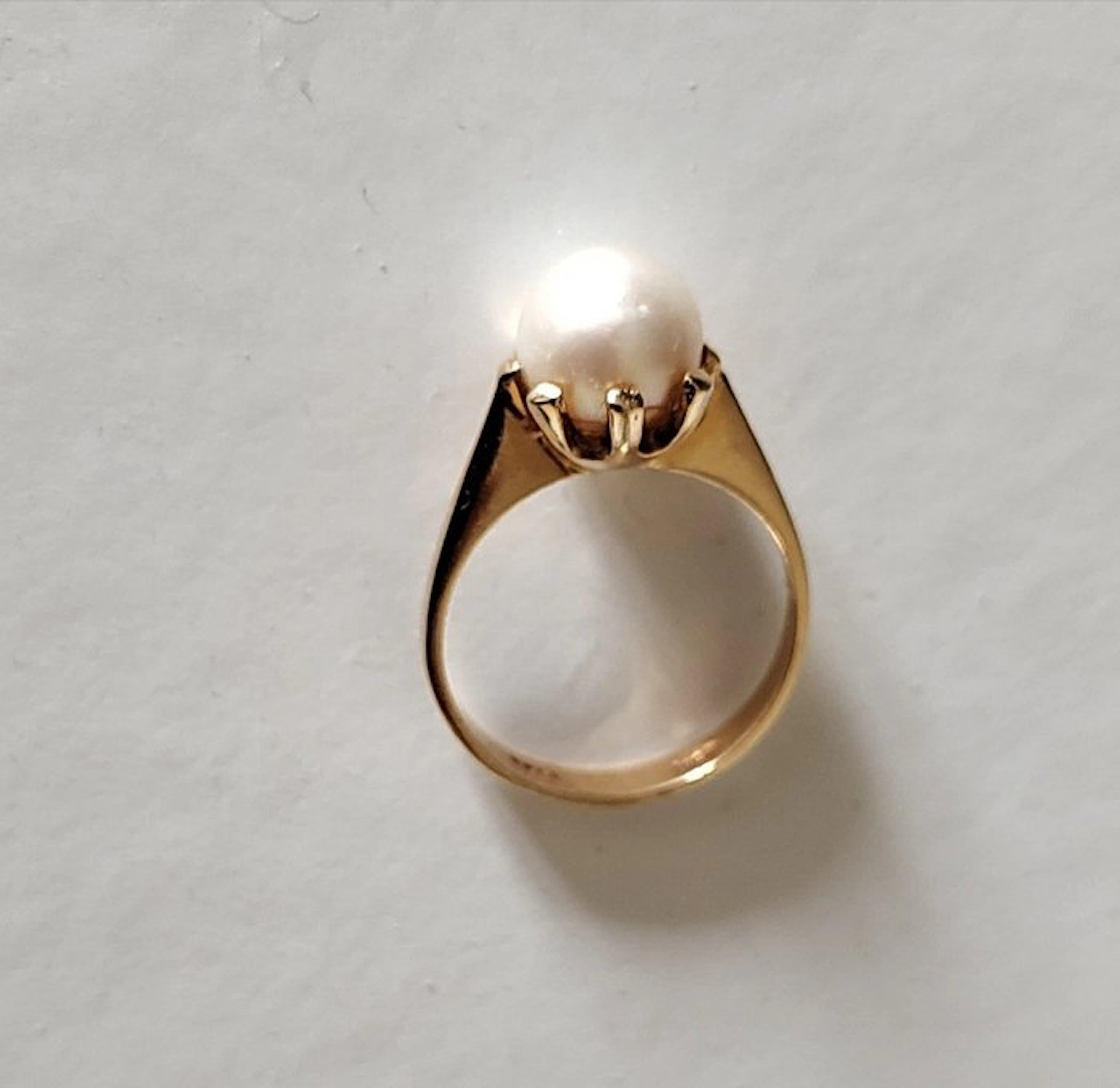 Ring - 18 kt. Yellow gold Pearl - Pearl - Vintage - 1970s