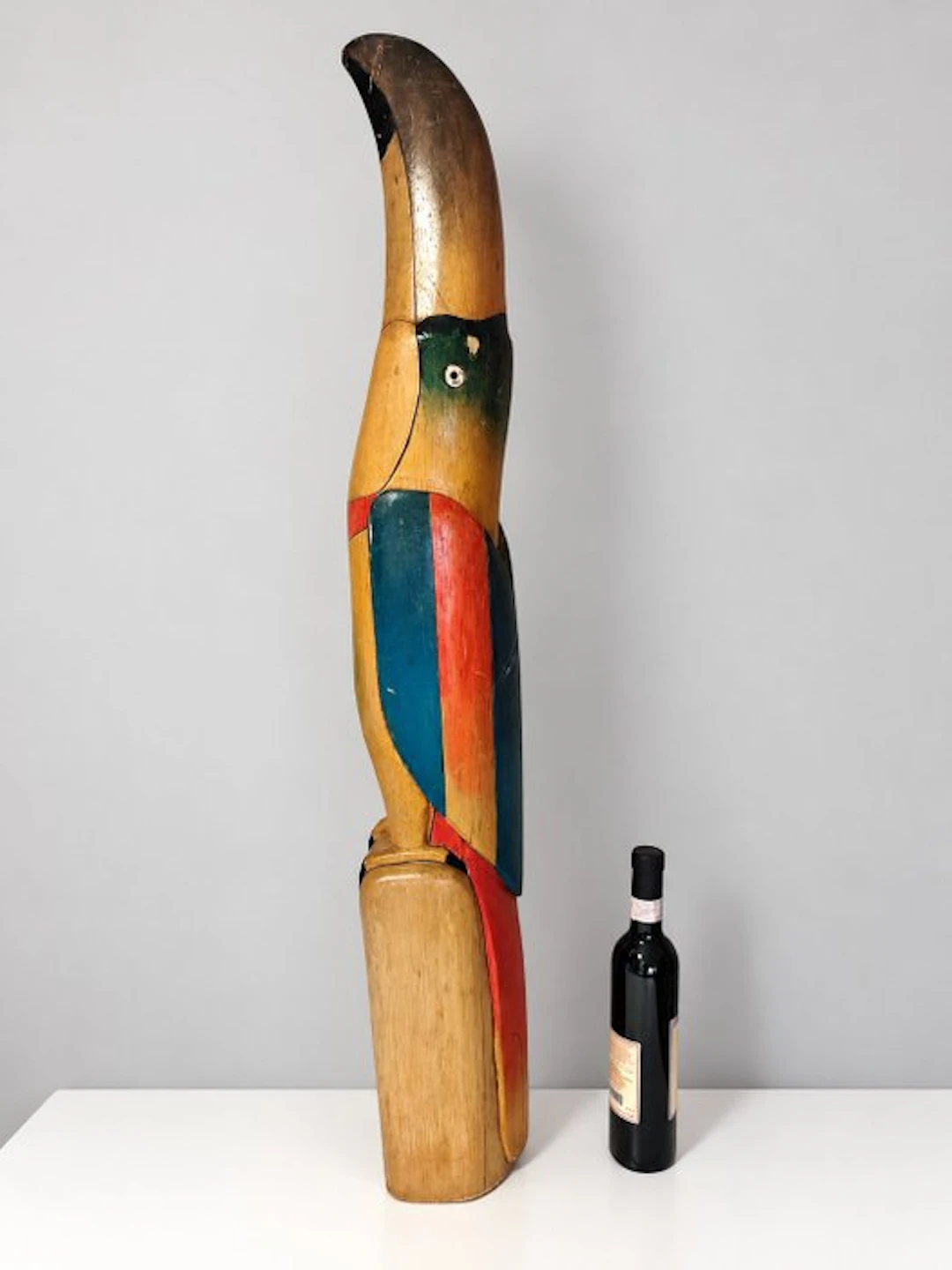 Sculpture, Tucano - 98 cm - Polychrome wood