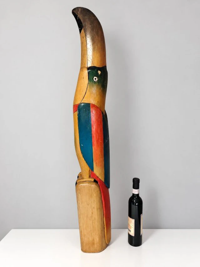 Sculpture, Tucano - 98 cm - Polychrome wood