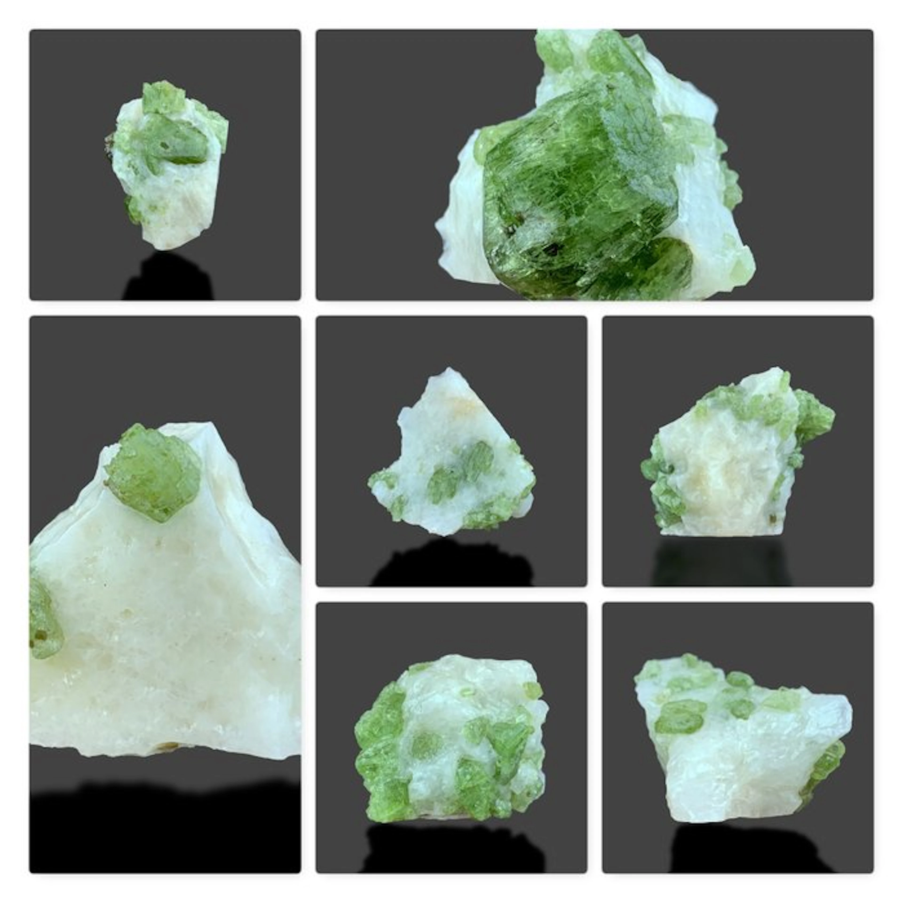 Green Diopside Crystals with Calcite – Mineral Specimen Collection- 187 g - (7)