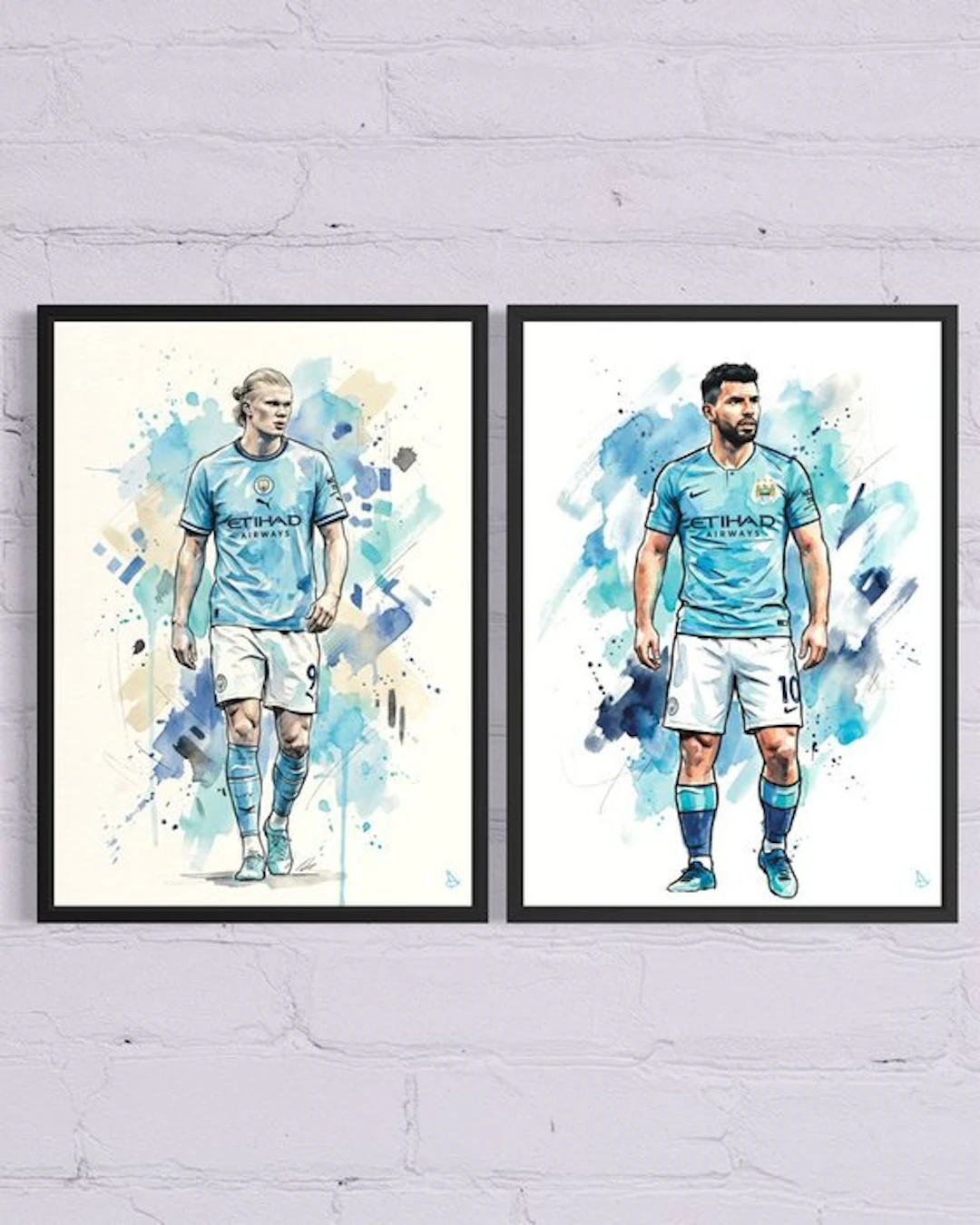 ANDSAL - Lot of 2 Erling Haaland & Sergio Kun Aguero...