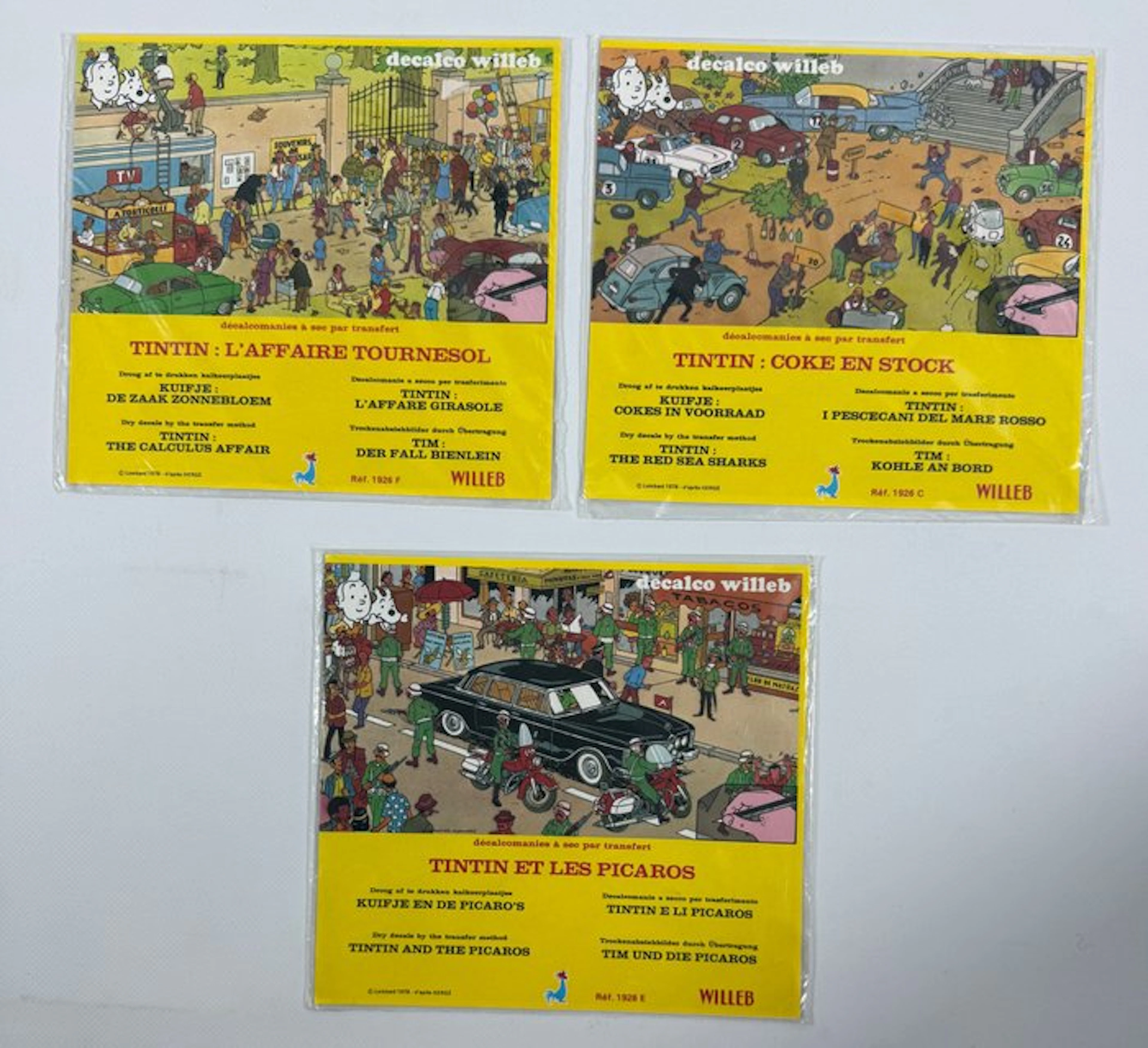 Tintin - 3x Scène à décalcomanies - Les Aventures de...