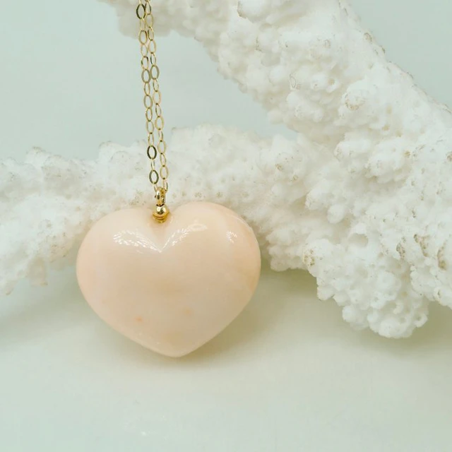 Coral - 18 kt. - Yellow gold - Necklace with pendant - PINK CORAL