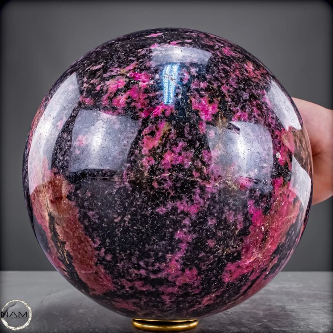 Natural rhodonite sphere of the highest quality- 11267.88 g