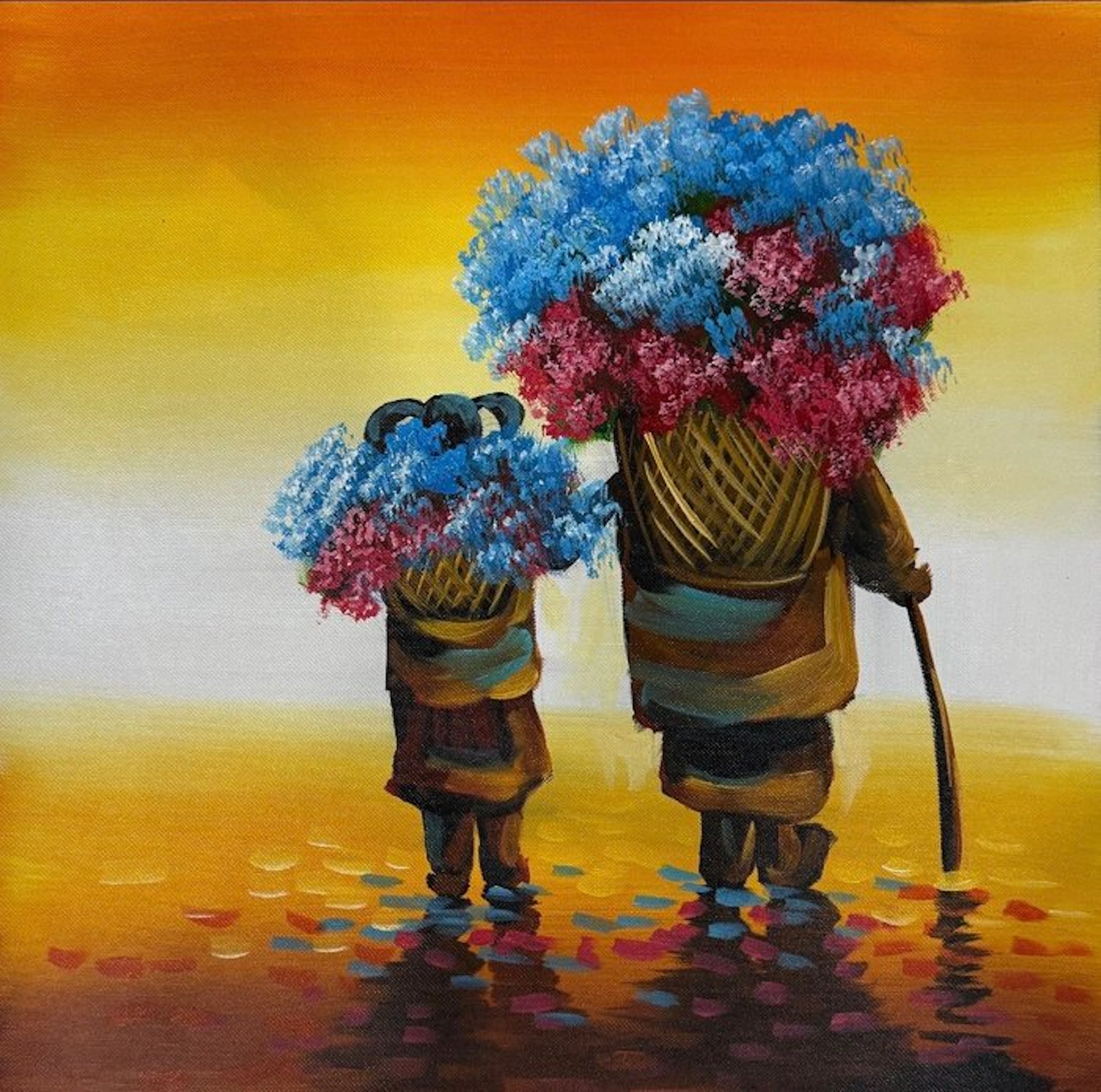 Hung Richard (1966) - Le Voyage des fleurs ↑40 →40 cm → No Reserve ✓