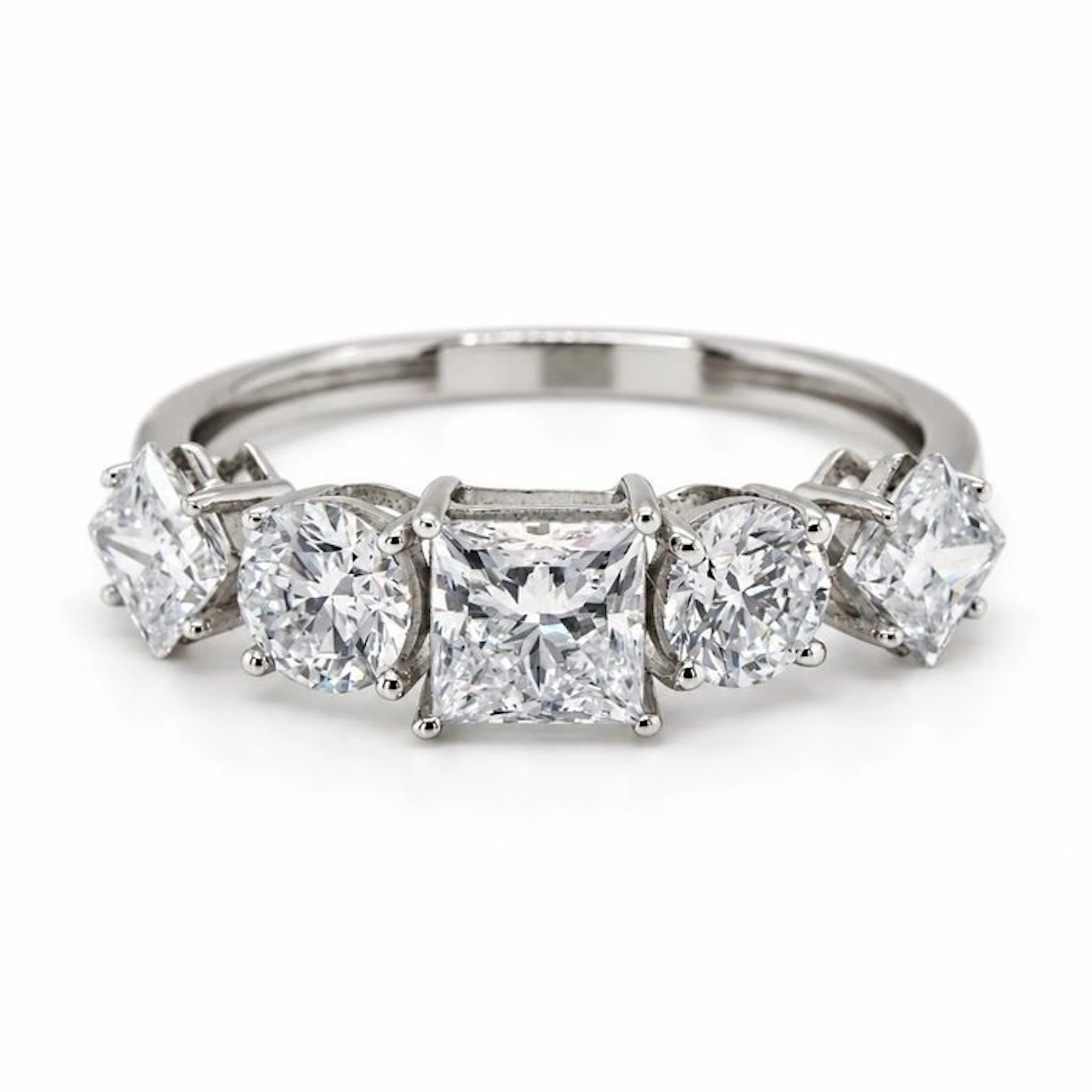 No reserve price - Ring - 14 kt. White gold - 2.09ct. tw. Diamond (Lab-grown)