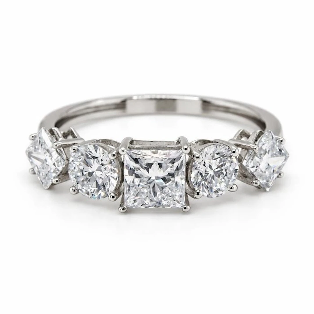No reserve price - Ring - 14 kt. White gold - 2.09ct. tw. Diamond (Lab-grown)