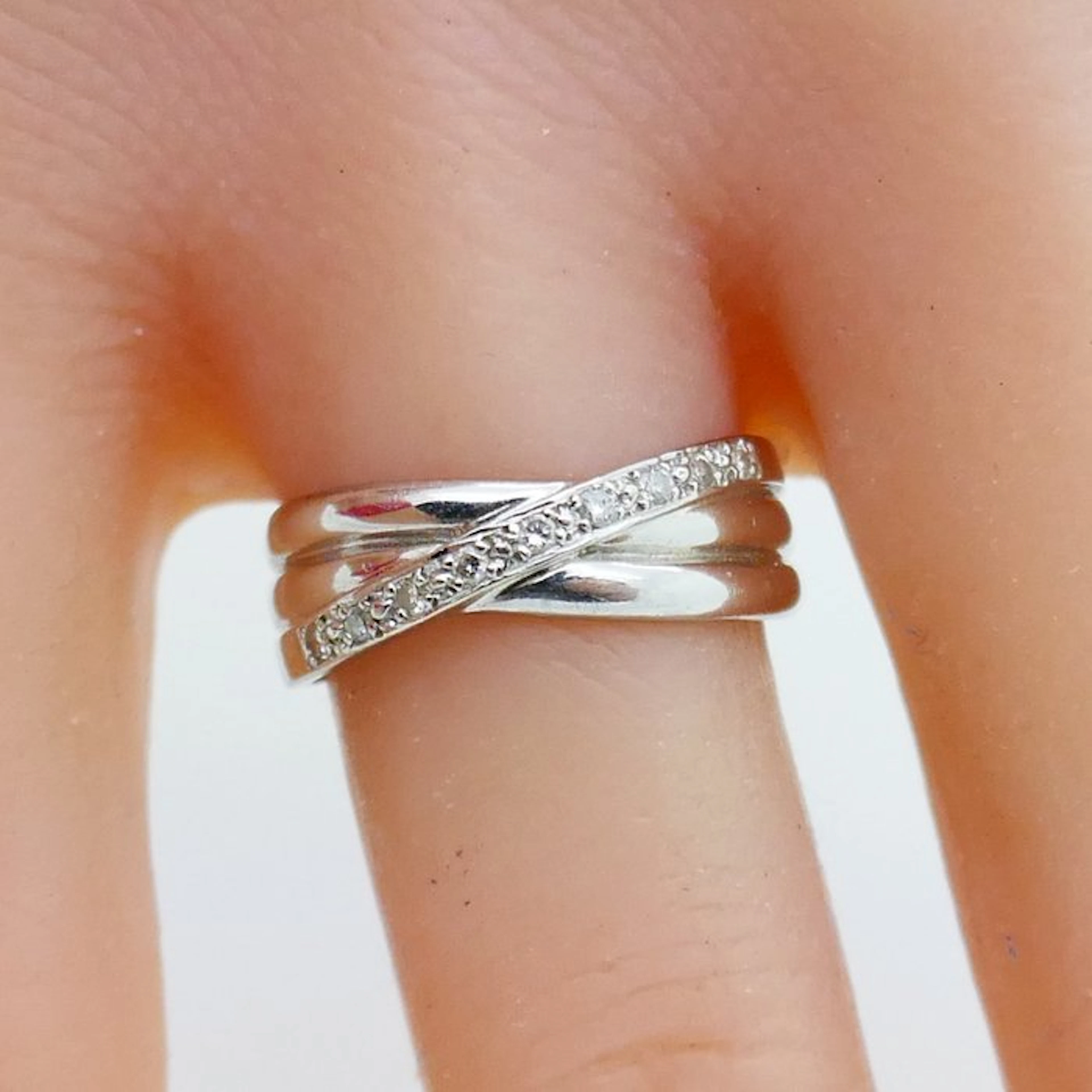 No reserve price - Ring - 18 kt. White gold - 0.10ct. tw. Diamond (Natural)