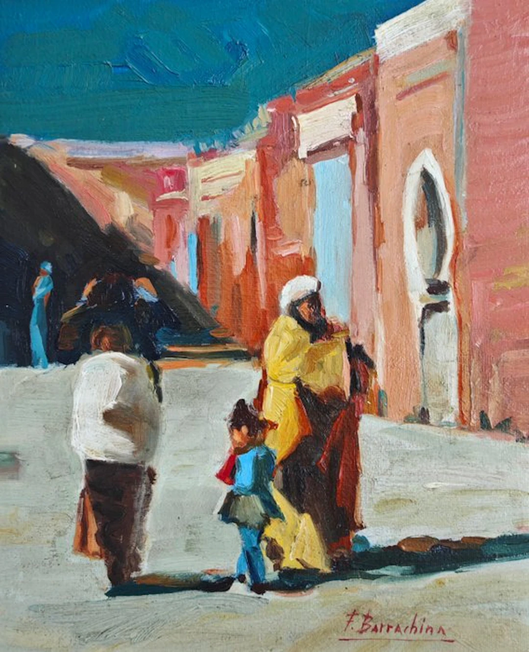 Francisco Barrachina Barrachina (1940–2017) - Scène de rue au Maroc