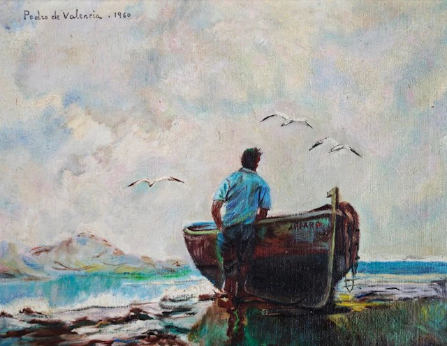 Attribué à Pedro de Valencia (1902–1971) - Le Pêcheur solitaire - NO RESERVE