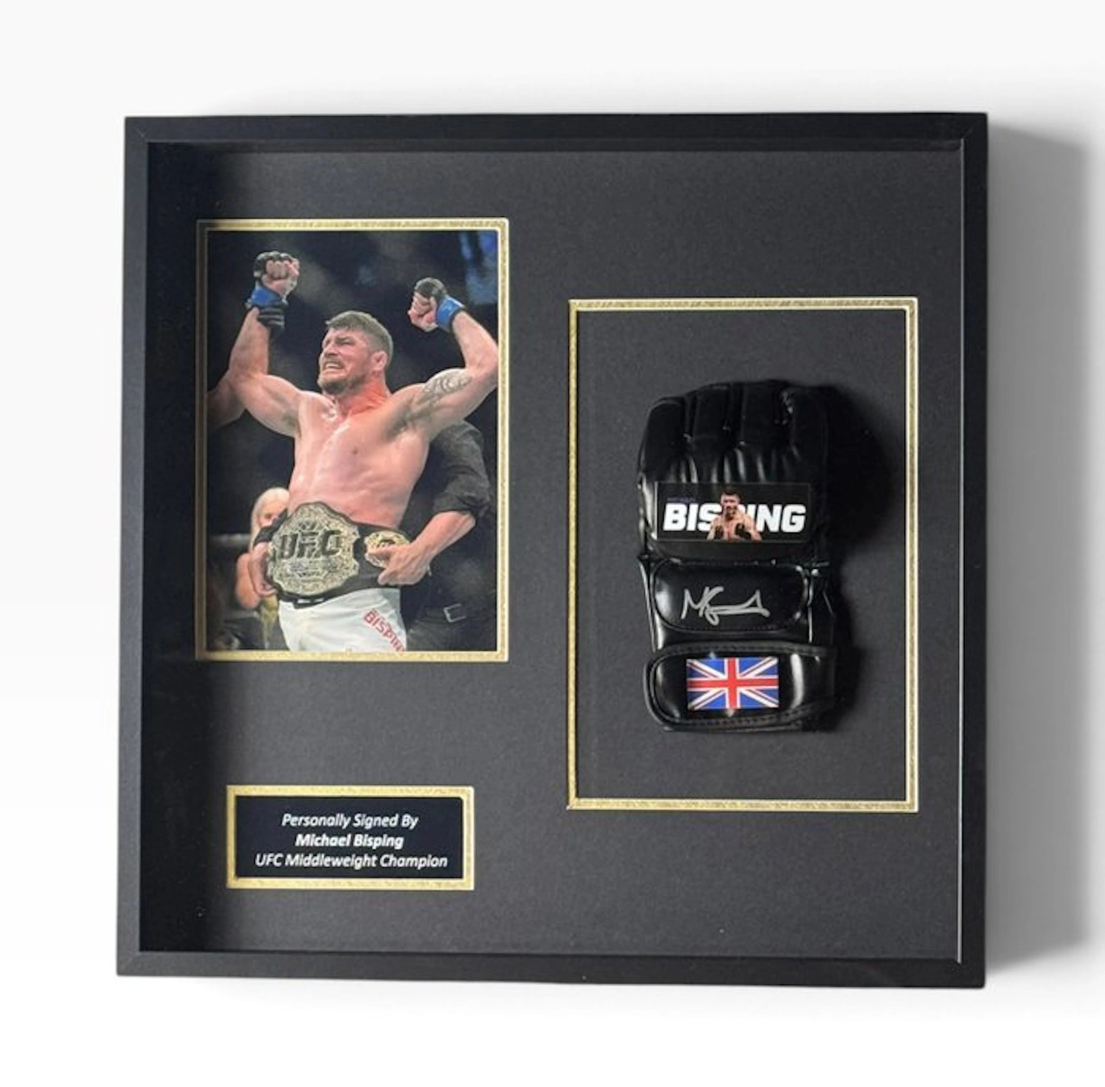 Michael Bisping - Singed UFC Glove Premium Frame