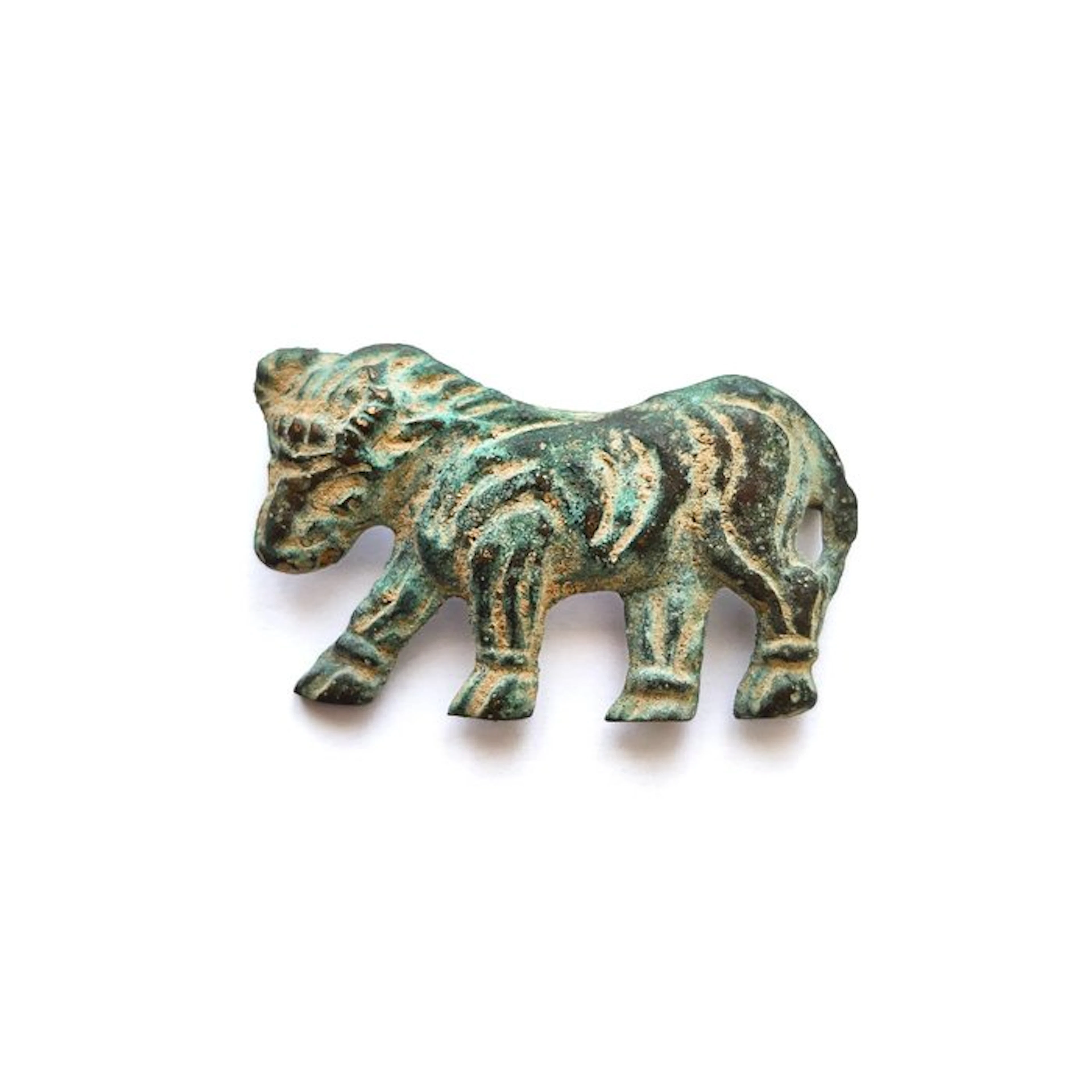 Western Asiatic Bronze Plaque Depicting Horse Bead Ornament - 35 mm