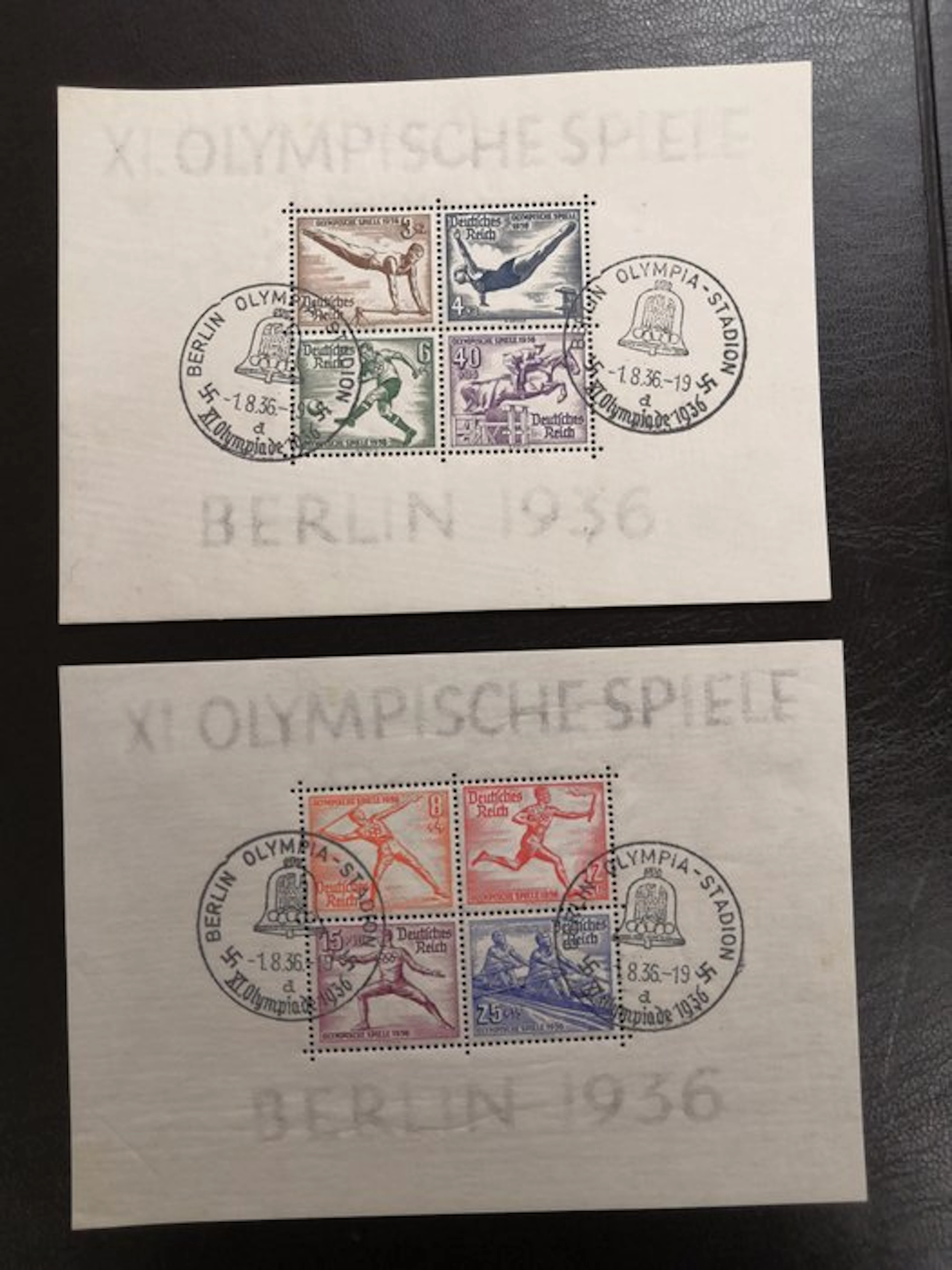German Empire 1936 - "Olympiade" block pair with special...